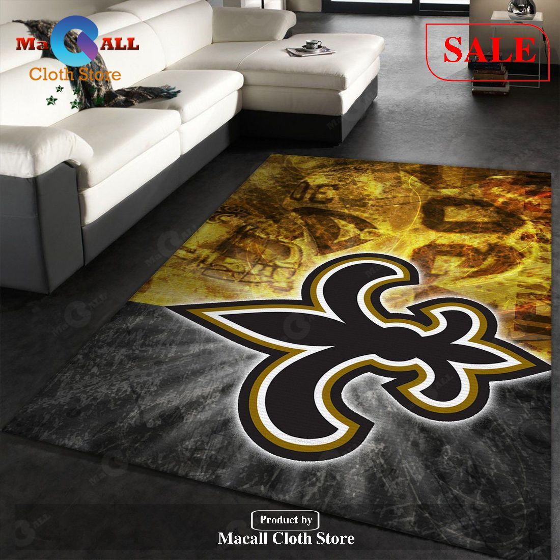 [SALE] New Orleans Saints Area Rug NFL Football Floor Decor – Indoor Outdoor Rugs