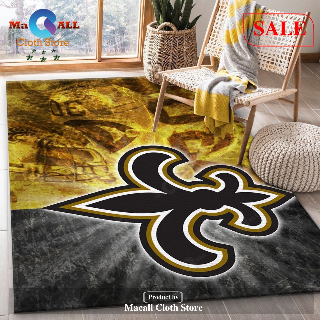 [SALE] New Orleans Saints Area Rug NFL Football Floor Decor – Indoor Outdoor Rugs