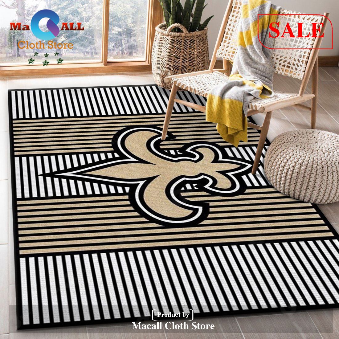 [SALE] New Orleans Saints Imperial Champion Rug NFL Area Rug Carpet, Living room and bedroom Rug, Christmas Gift – Indoor Outdoor Rugs