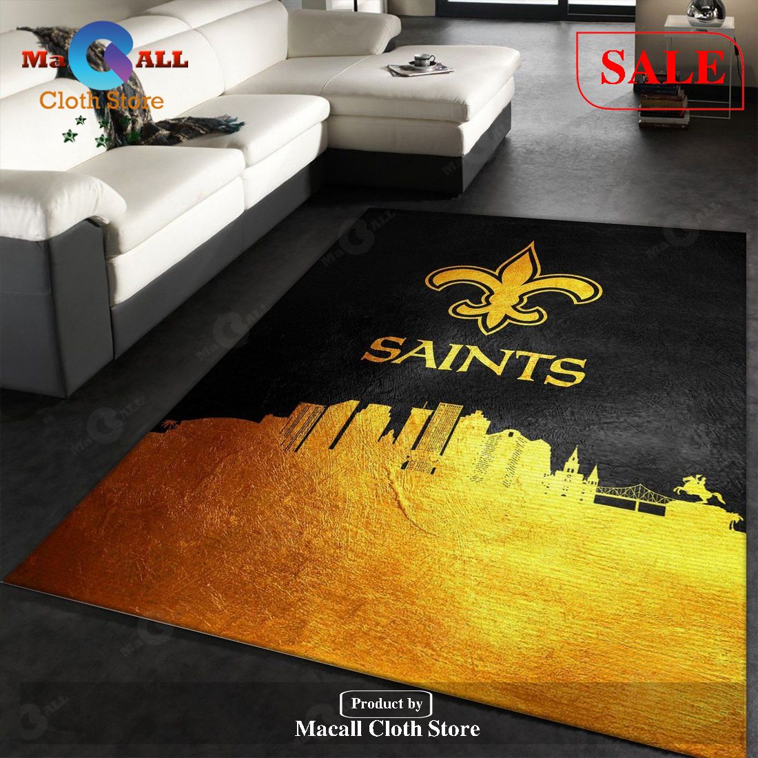 [SALE] New Orleans Saints NFL Area Rug For Christmas, Kitchen Rug, Christmas Gift US Decor – Indoor Outdoor Rugs