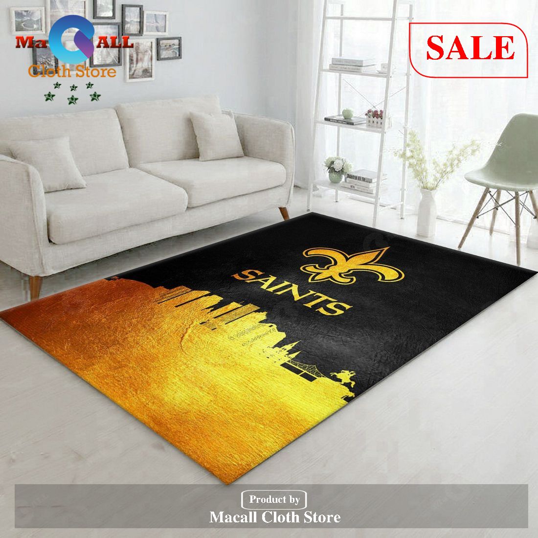 [SALE] New Orleans Saints NFL Area Rug For Christmas, Kitchen Rug, Christmas Gift US Decor – Indoor Outdoor Rugs