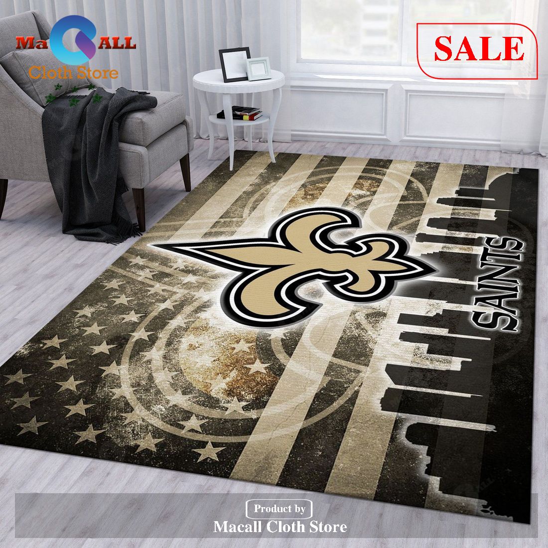 [SALE] New Orleans Saints NFL Area Rug Living Room Rug Home US Decor – Indoor Outdoor Rugs