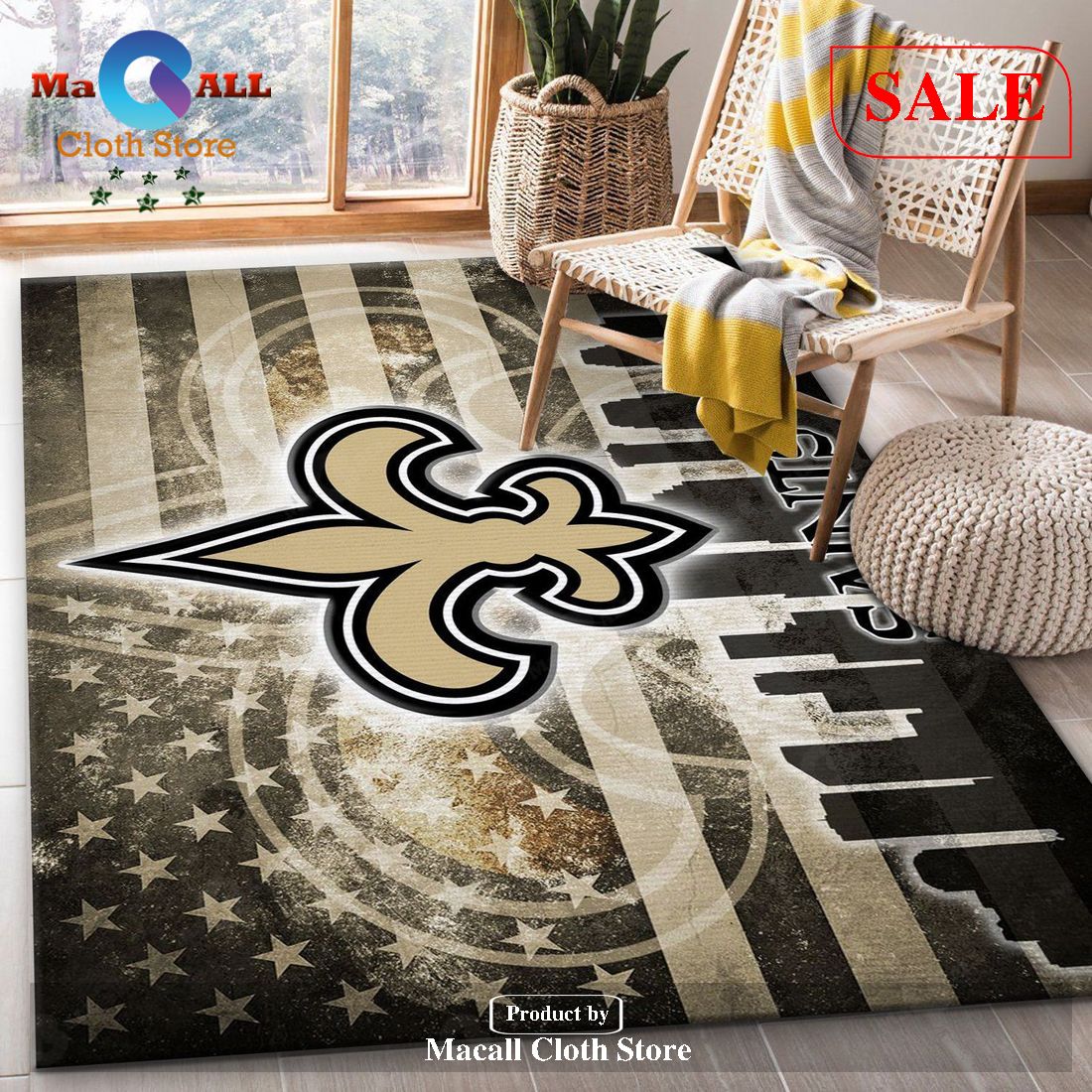 [SALE] New Orleans Saints NFL Area Rug Living Room Rug Home US Decor – Indoor Outdoor Rugs