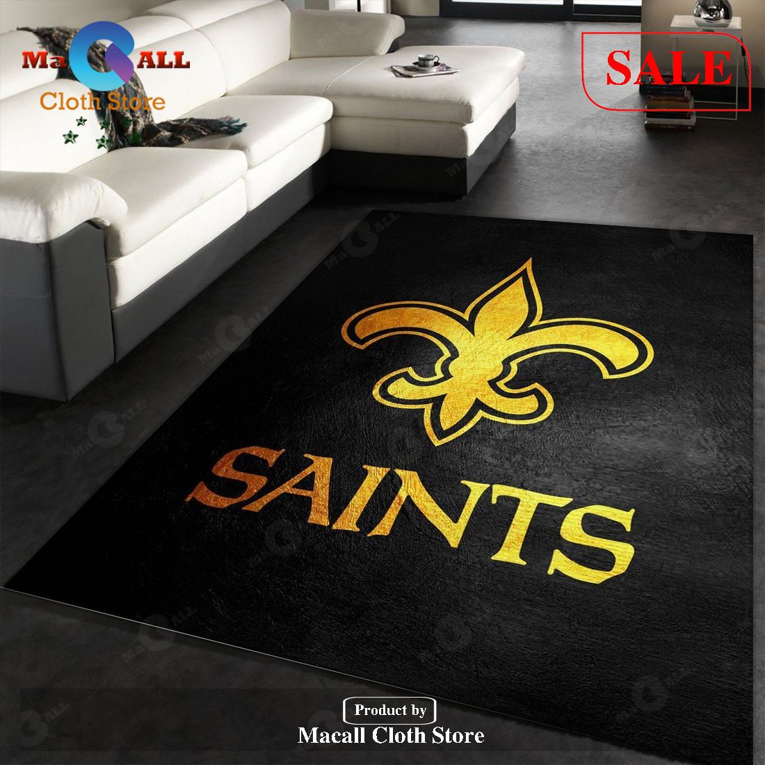 [SALE] New Orleans Saints NFL Area Rug, Living Room Rug – Indoor Outdoor Rugs