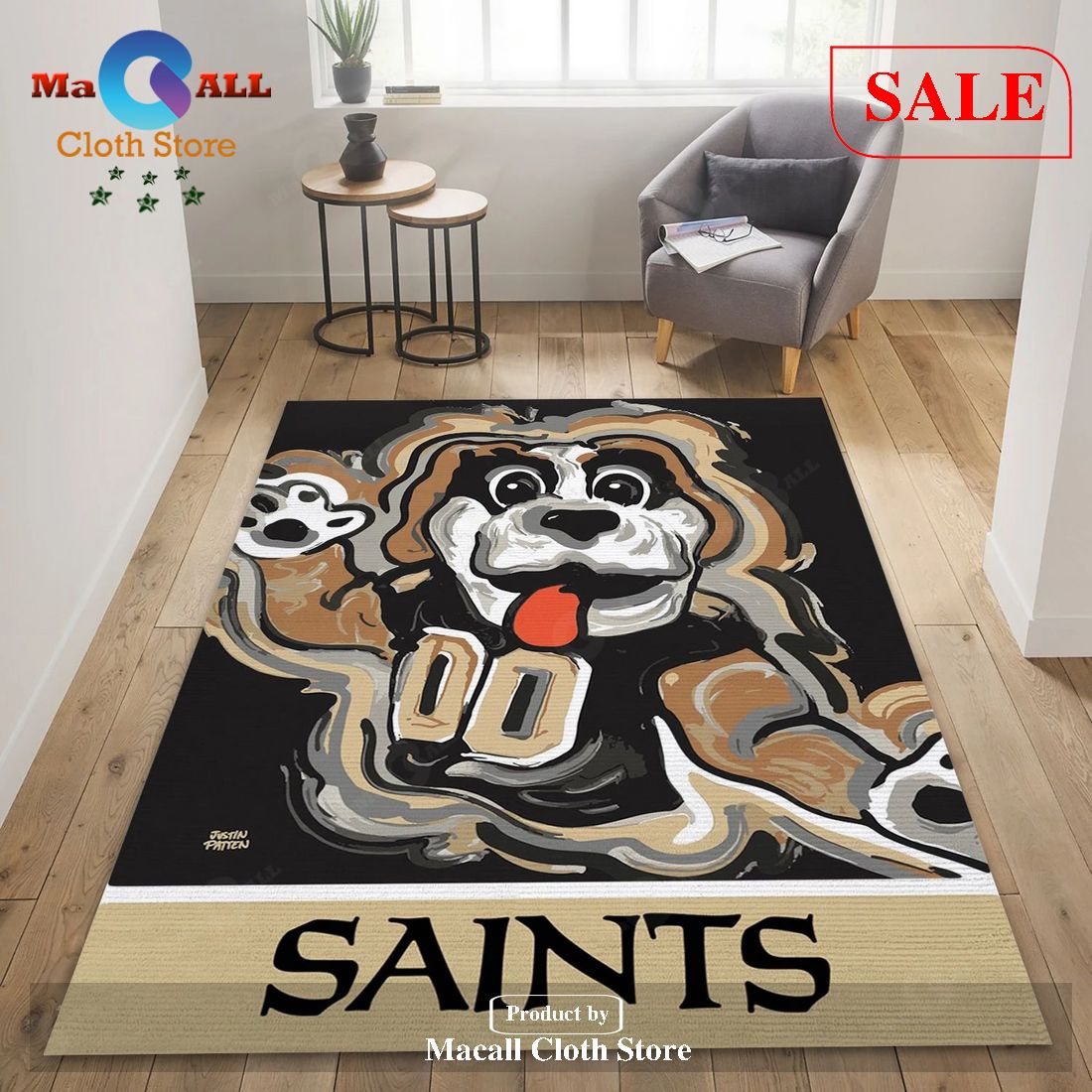 [SALE] New Orleans Saints NFL Reangle Area Rug, Bedroom Rug – Home Decor Floor Decor – Indoor Outdoor Rugs