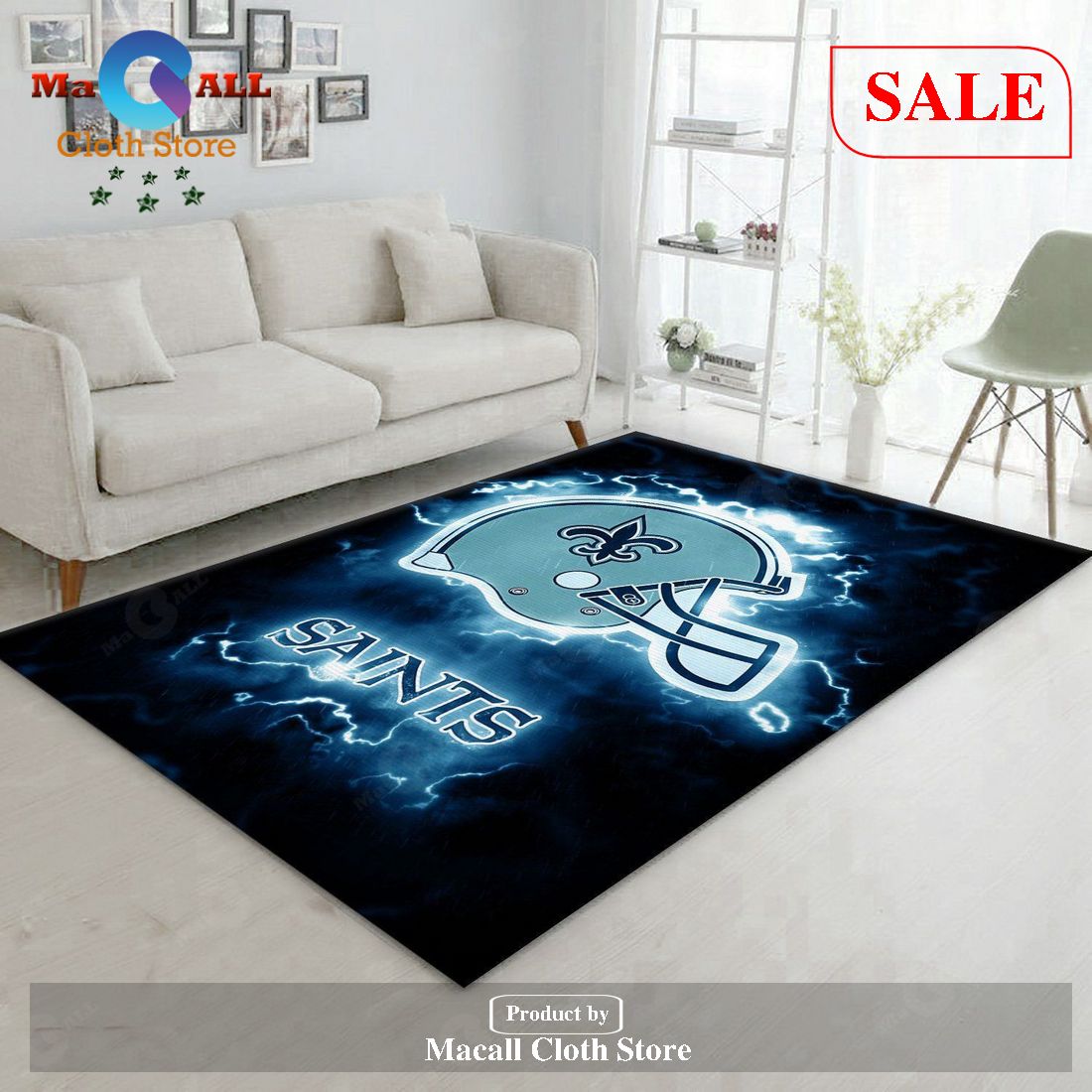 [SALE] New Orleans Saints NFL Rug Bedroom Rug Home Decor Floor Decor – Indoor Outdoor Rugs