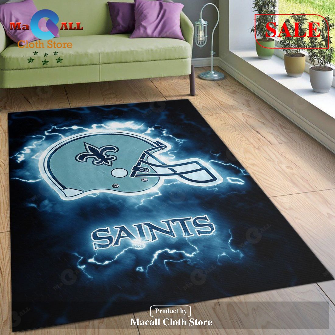 [SALE] New Orleans Saints NFL Rug Bedroom Rug Home Decor Floor Decor – Indoor Outdoor Rugs