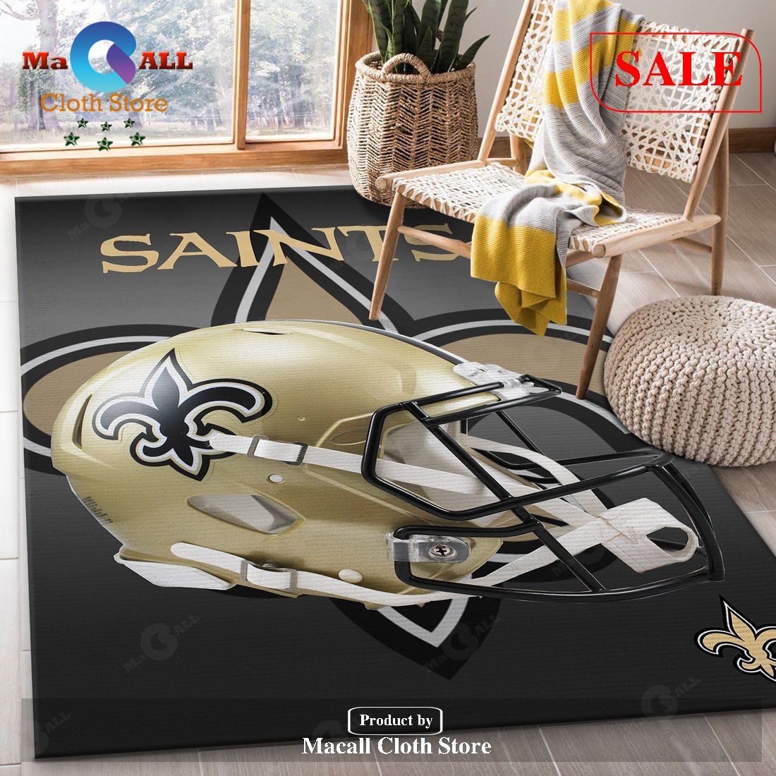 [SALE] New Orleans Saints NFL Team Logo Area Rugs Living Room Carpet Floor Decor The US Decor – Indoor Outdoor Rugs