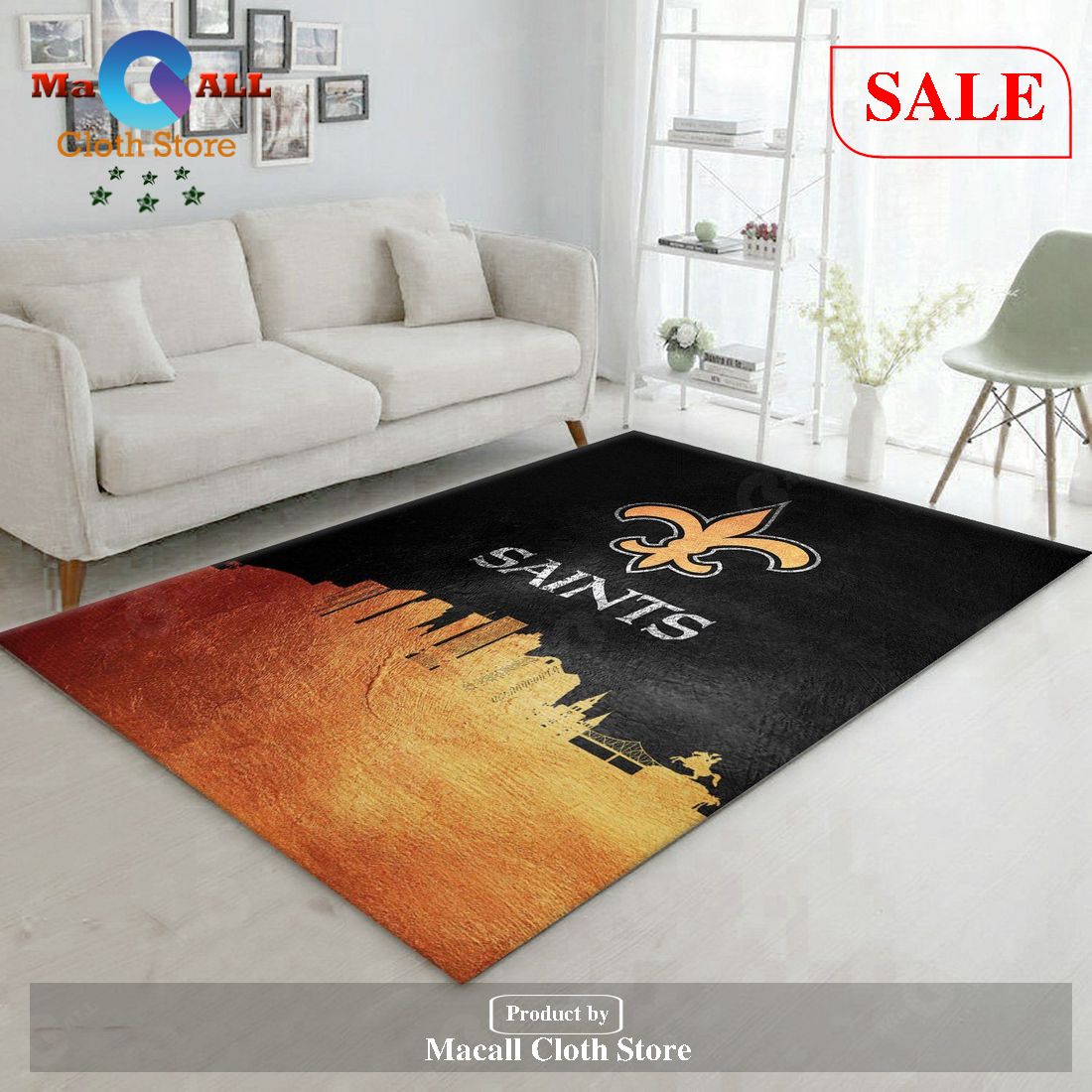 [SALE] New Orleans Saints Skyline NFL Area Rug For Christmas, Living Room Rug, Home Decor Floor Decor – Indoor Outdoor Rugs