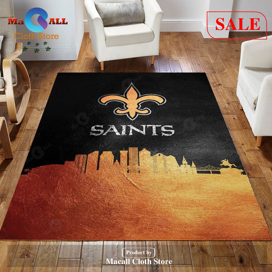 [SALE] New Orleans Saints Skyline NFL Area Rug For Christmas, Living Room Rug, Home Decor Floor Decor – Indoor Outdoor Rugs