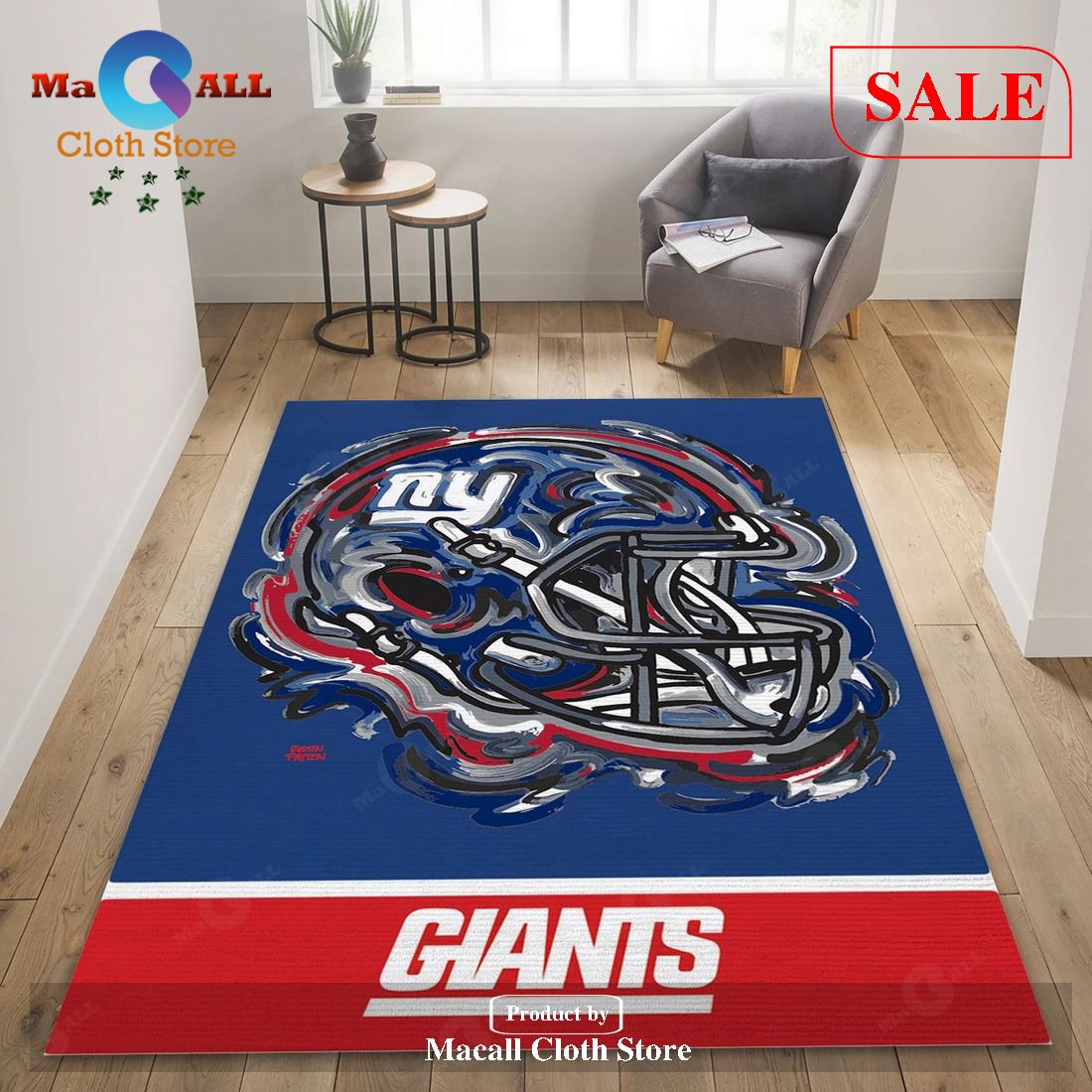 [SALE] New York Giants NFL Area Rug, Living Room Rug – US Gift Decor – Indoor Outdoor Rugs