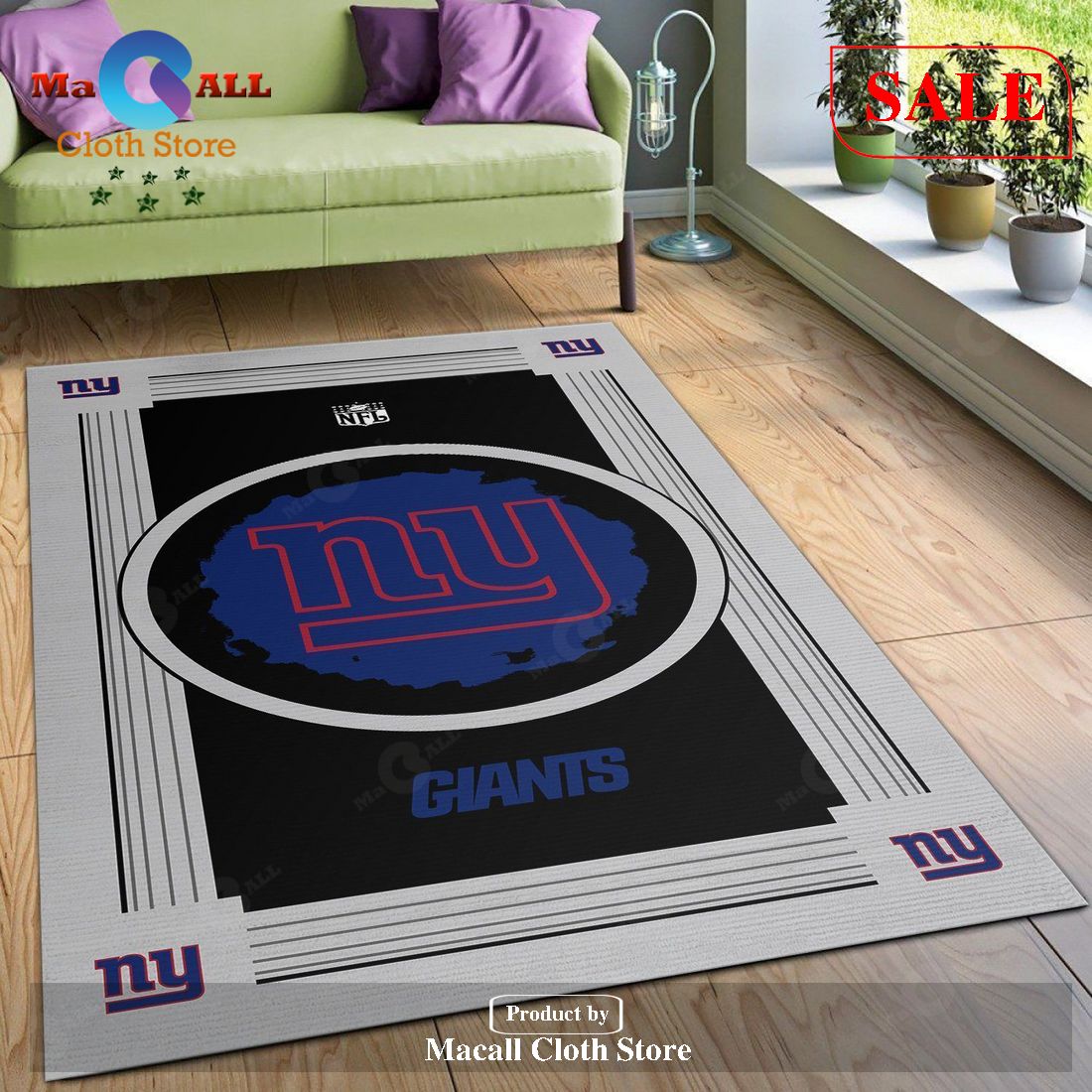 [SALE] New York Giants NFL Team Logo Area Rugs Living Room Carpet Floor Decor The US Decor – Indoor Outdoor Rugs