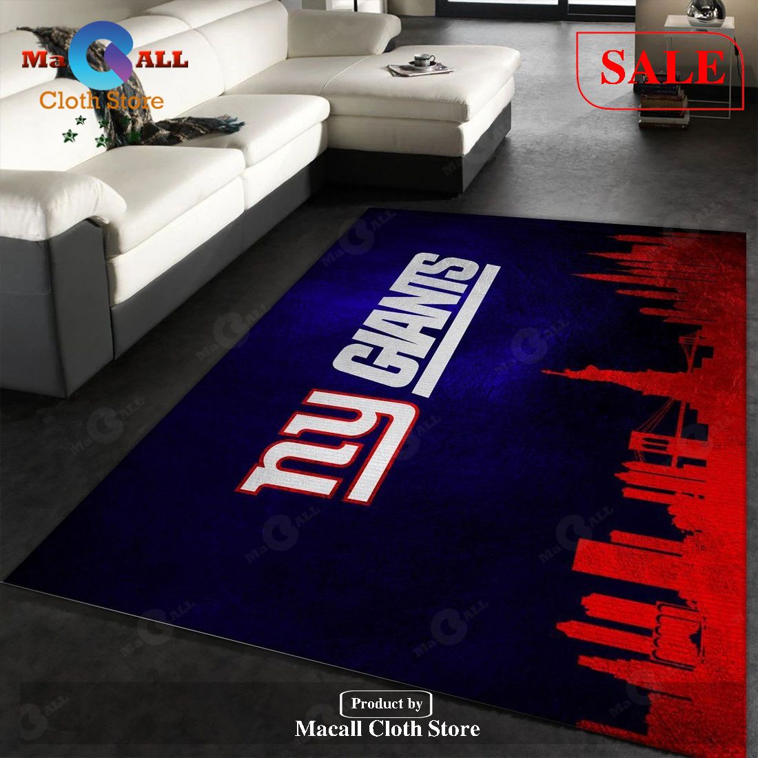 [SALE] New York Giants Skyline 2 NFL Area Rug, Kitchen Rug – Indoor Outdoor Rugs