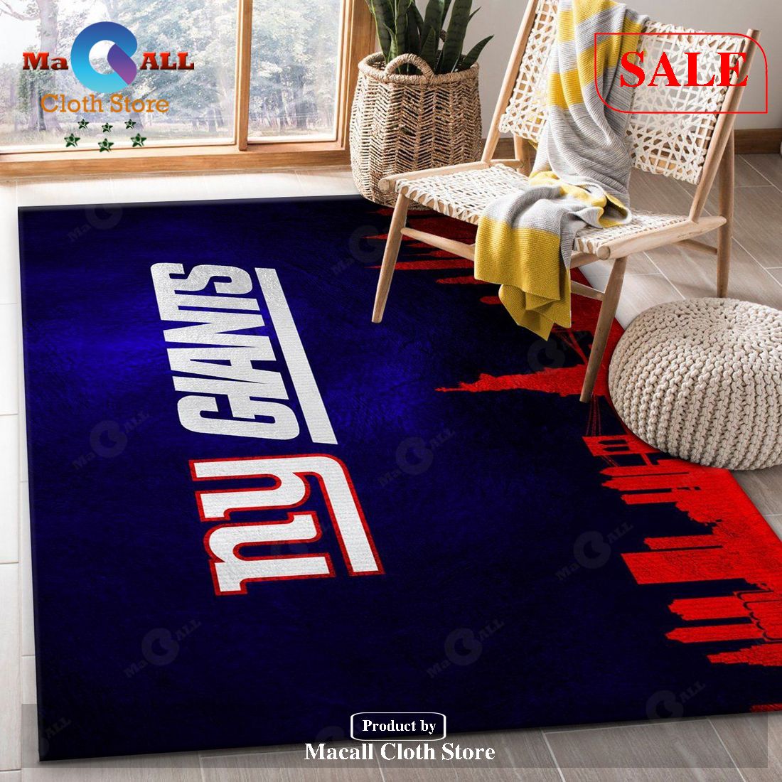 [SALE] New York Giants Skyline 2 NFL Area Rug, Kitchen Rug – Indoor Outdoor Rugs
