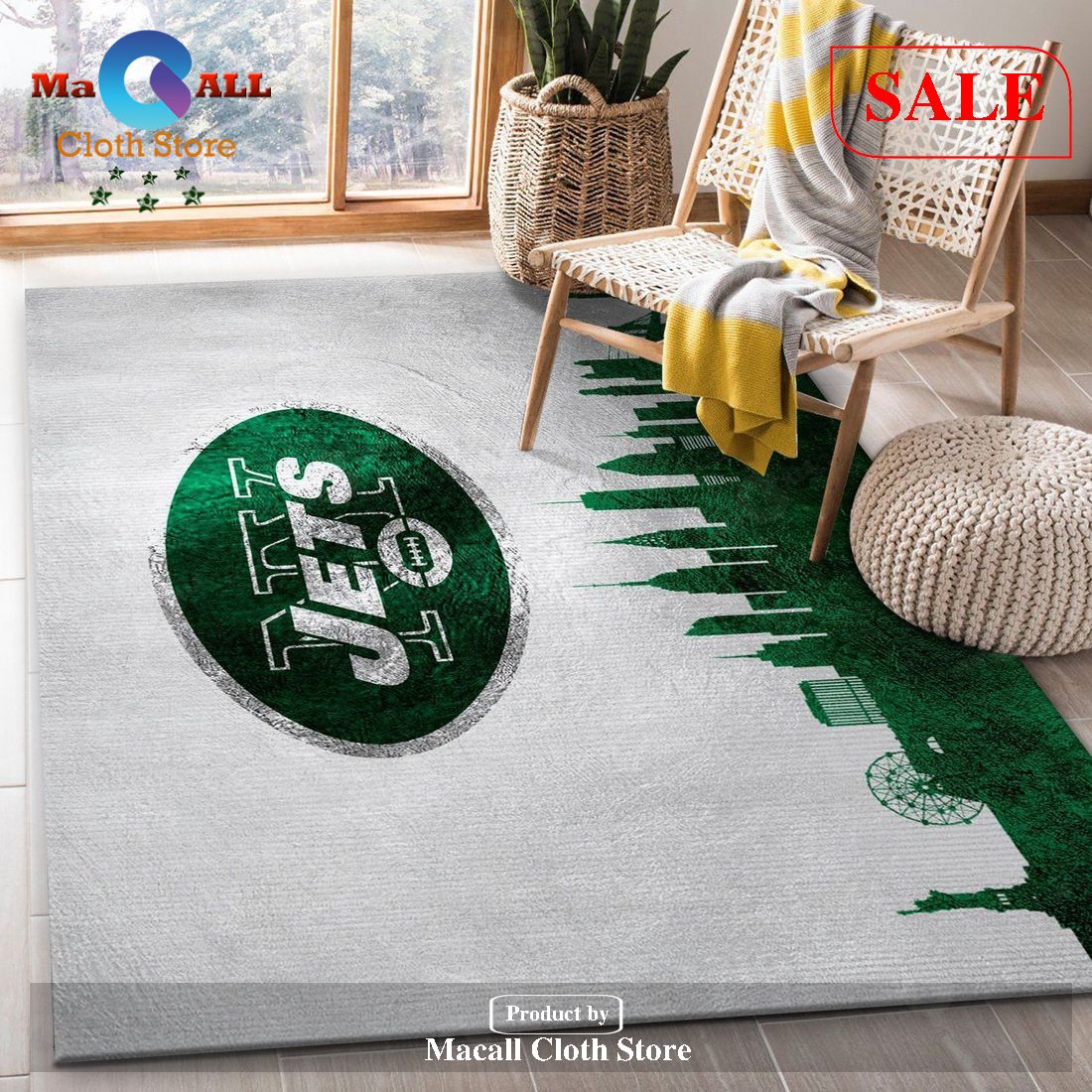 [SALE] New York Giants Skyline NFL Area Rug Carpet, Living Room Rug, Christmas Gift – Indoor Outdoor Rugs