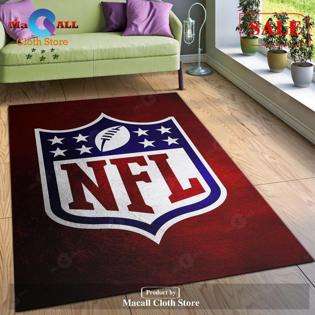 [SALE] NFL Red Team Logos Area Rug, Living Room Rug - Indoor Outdoor ...