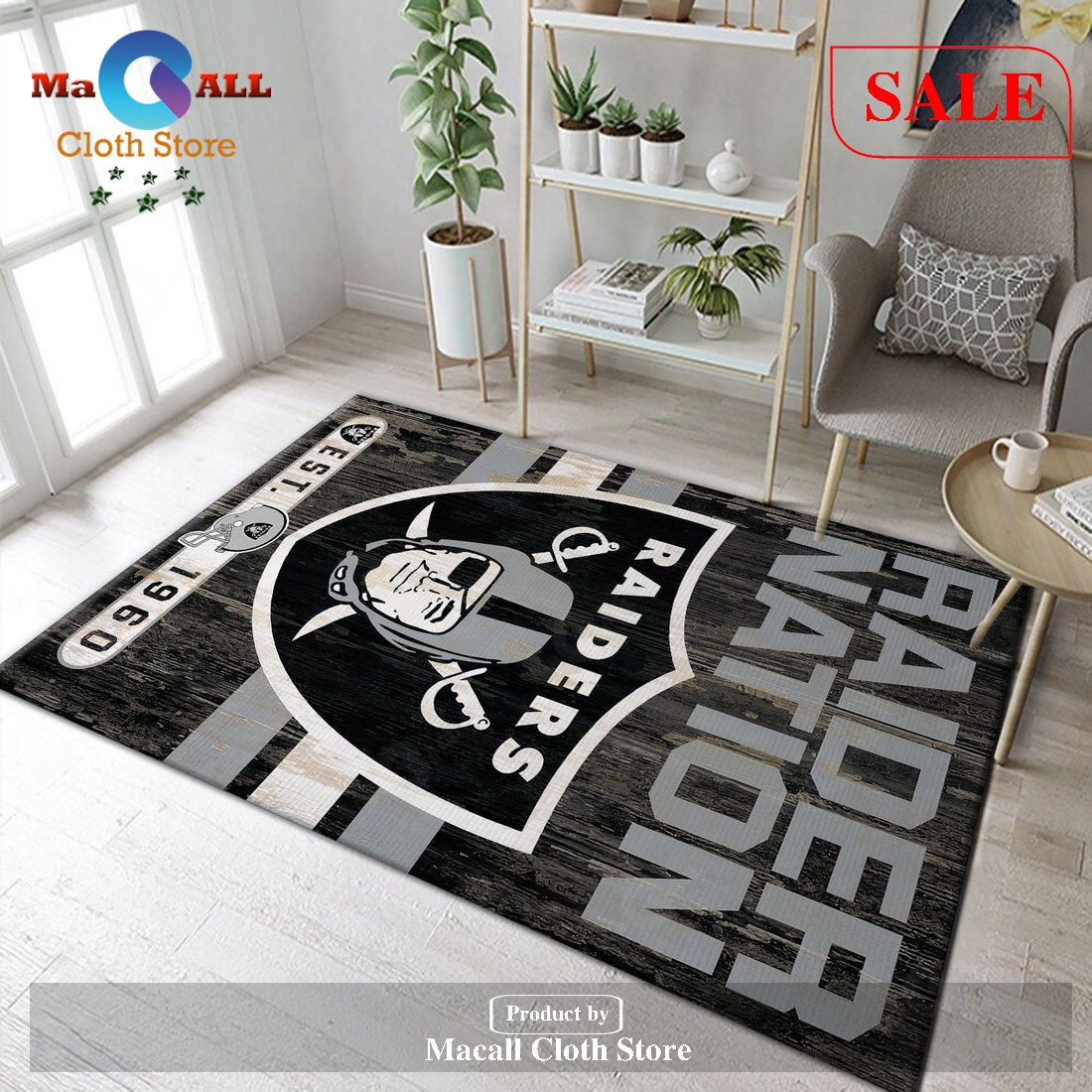 [SALE] Oakland Raiders NFL Area Rugs Living Room Carpet FN041208 Local Brands Floor Decor The US Decor – Indoor Outdoor Rugs