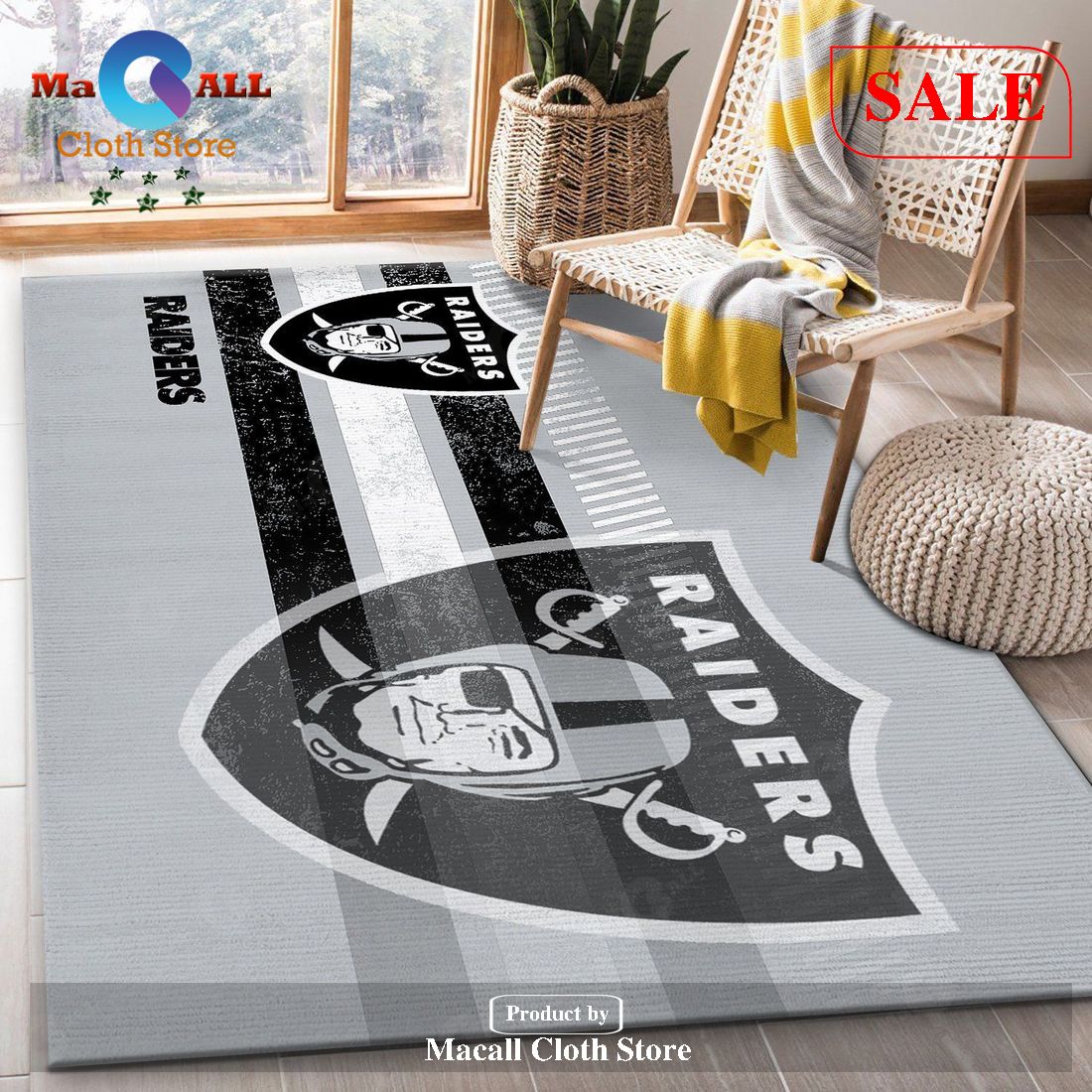 Fanmats Las Vegas Raiders 6 ft. x 10 ft. Plush Area Rug