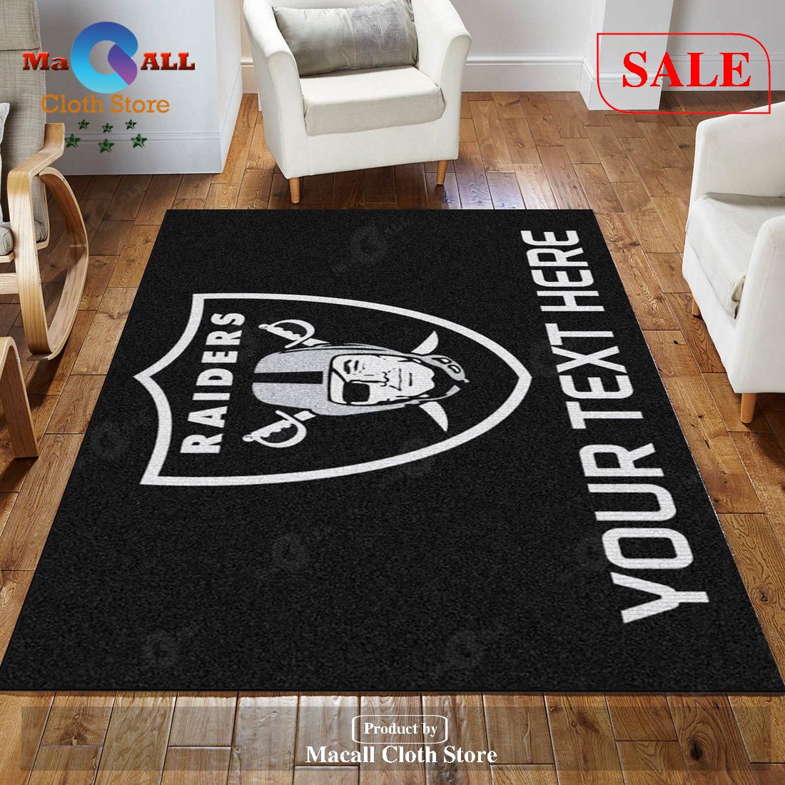 [sale] Personalized Las Vegas Raiders Personalized Accent Rug Nfl Team 