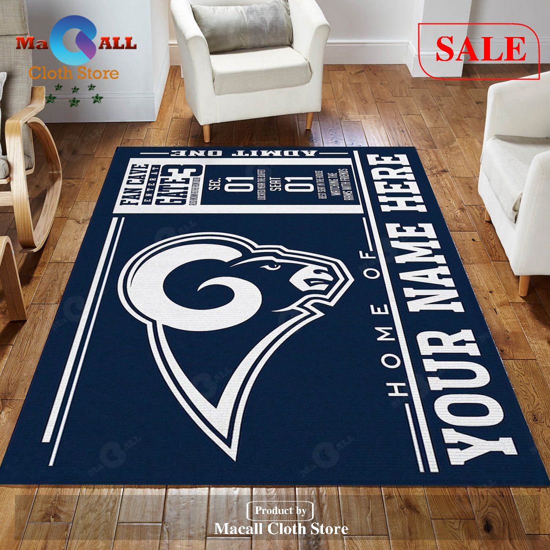 Customizable New York Giants Personalized Accent Rug NFL Team Logos Area  Rug Bedroom Christmas Gift Us Decor