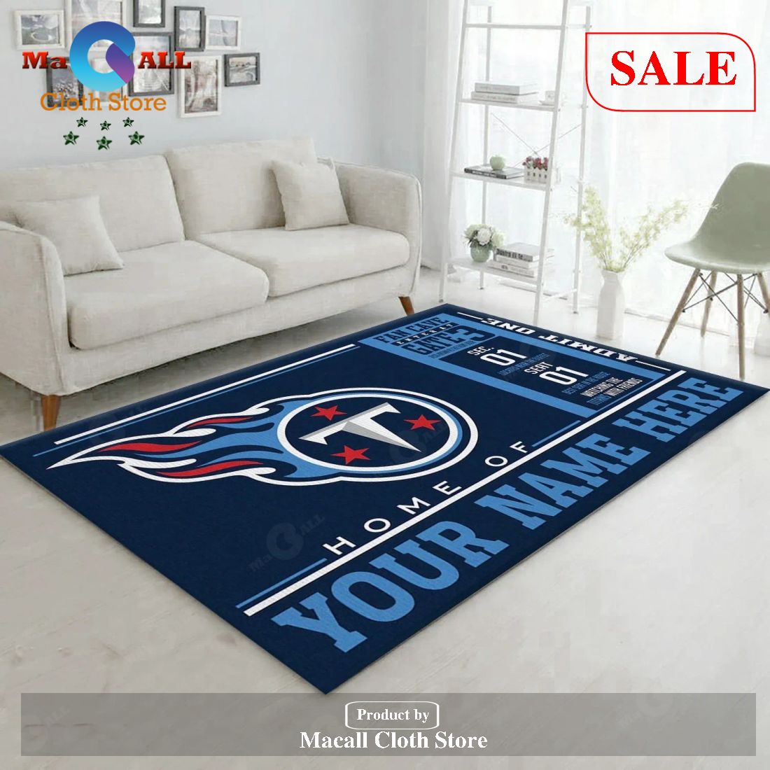 Custom Tennessee Titans Wincraft Custom NFL Area Rug Carpet