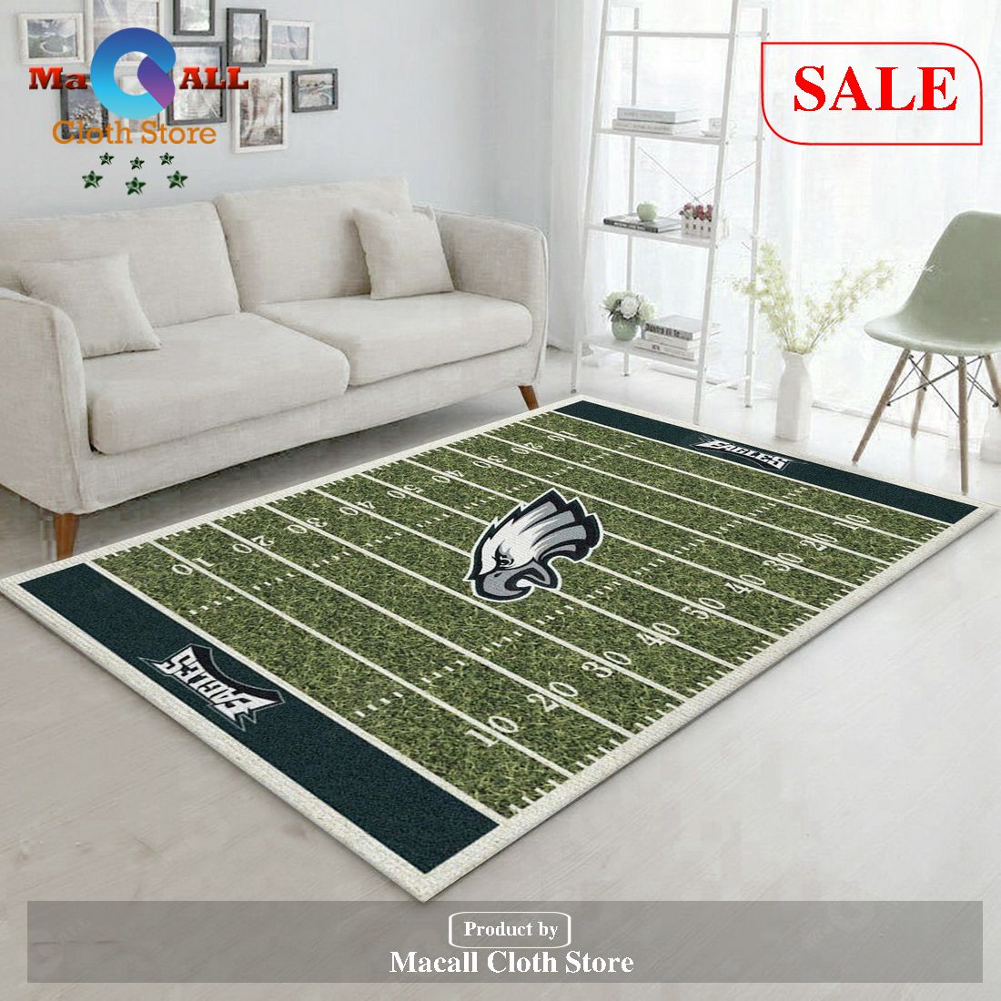 Philadelphia Eagles Imperial Homefield Rug NFL Rug, Bedroom, Us