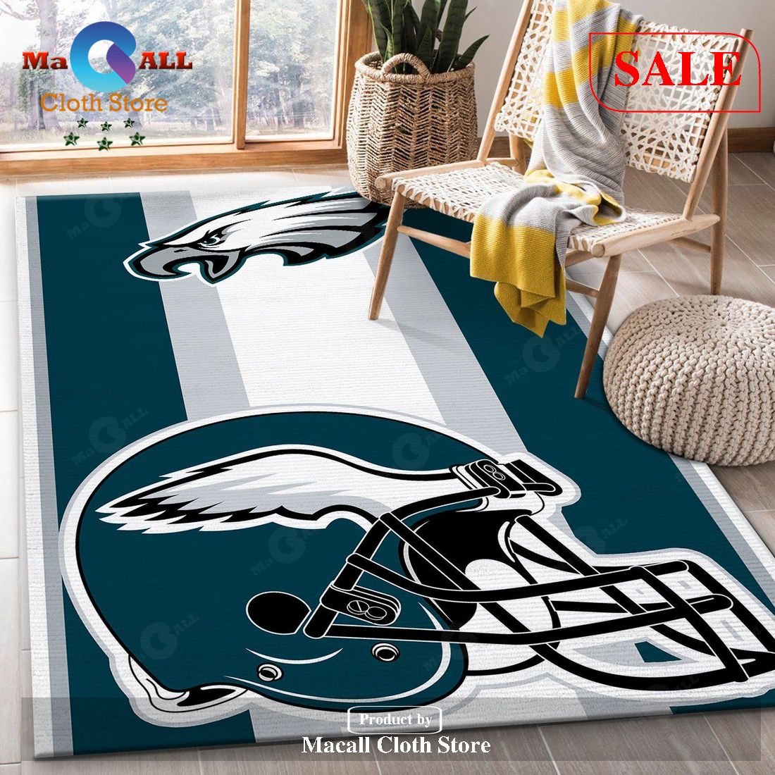 [SALE] Philadelphia Eagles NFL Team Logo Helmet Nice Gift Home Decor Rectangle Area Rug RER1N4 – Indoor Outdoor Rugs