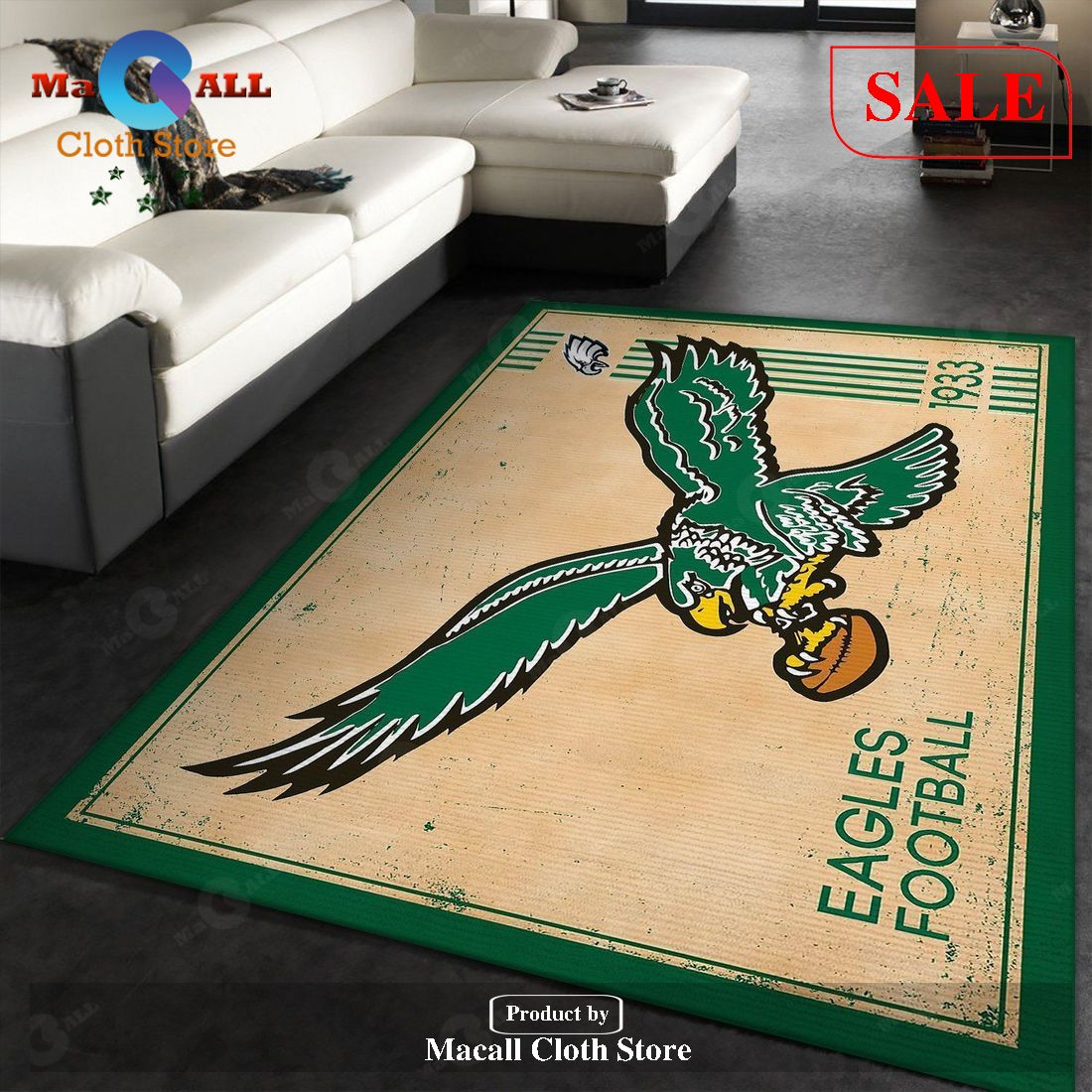 [SALE] Philadelphia Eagles NFL Team Logo Retro Style Nice Gift Home Decor Rectangle Area Rug RER O4P5 – Indoor Outdoor Rugs