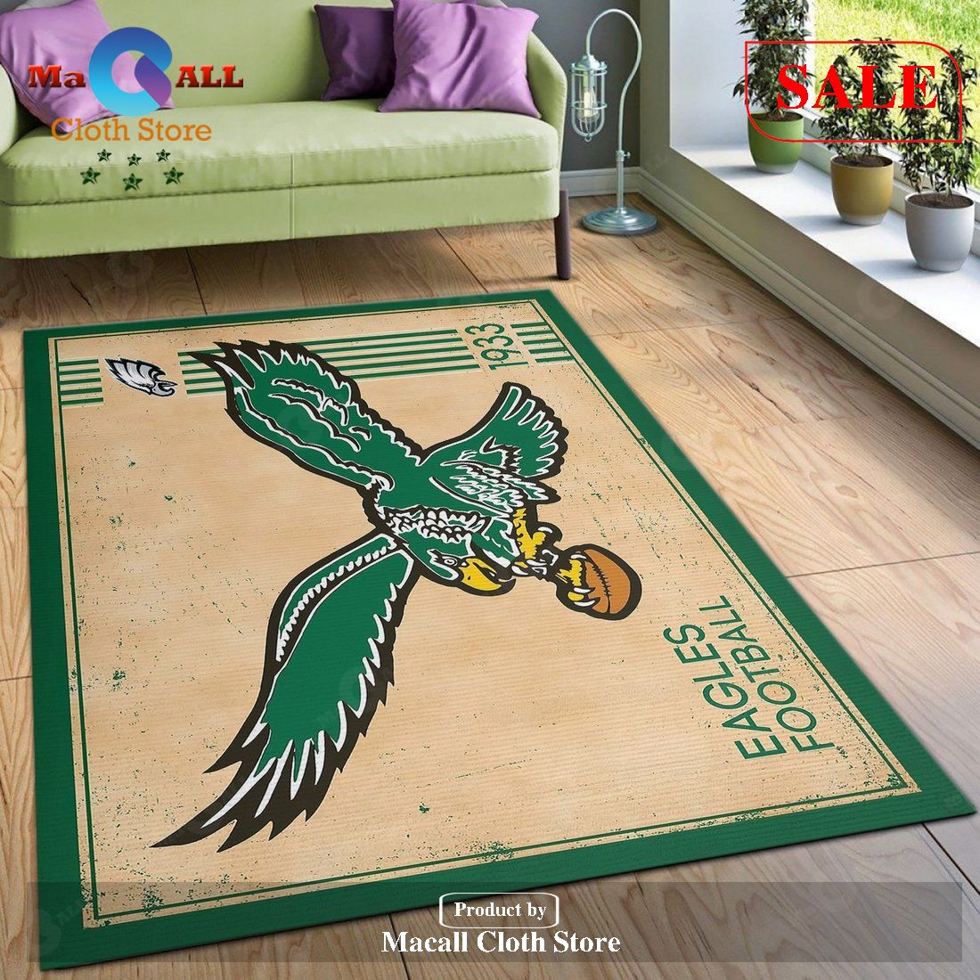 [SALE] Philadelphia Eagles NFL Team Logo Retro Style Nice Gift Home Decor Rectangle Area Rug RER O4P5 – Indoor Outdoor Rugs