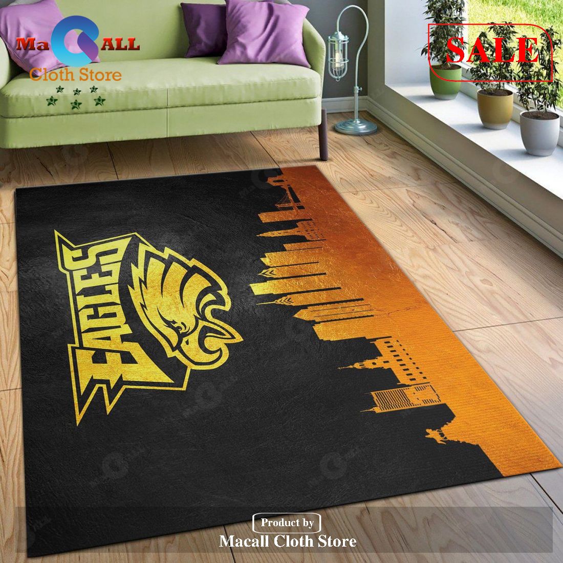 [SALE] Philadelphia Eagles NFL Team Logos Area Rug, Living room and bedroom Rug, Family Gift US Decor – Indoor Outdoor Rugs