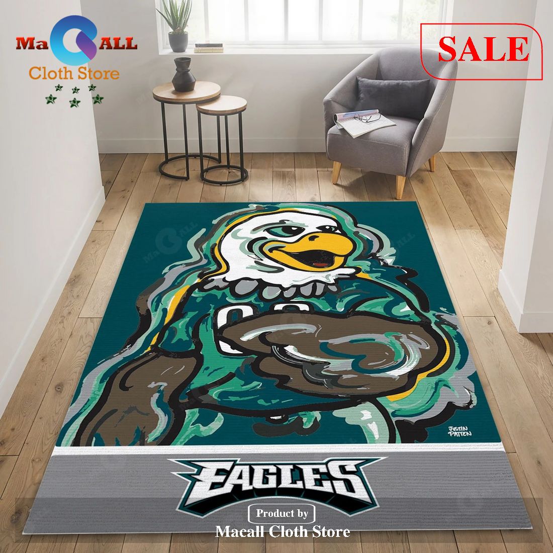 [SALE] Philadelphia Eagles X NFL Reangle Area Rug, Bedroom Rug – Christmas Gift US Decor – Indoor Outdoor Rugs