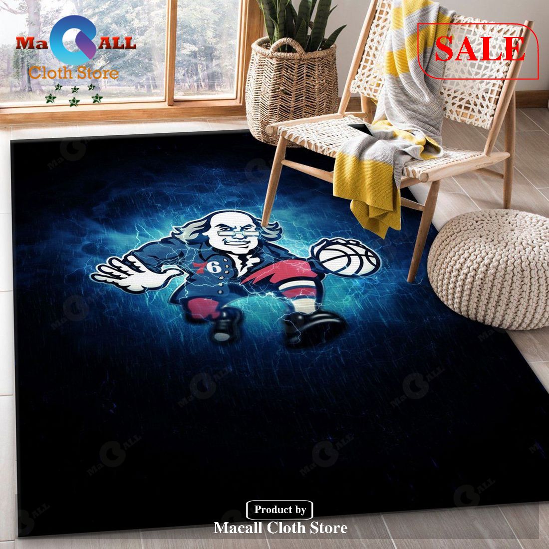 [SALE] Philadelphia Sixers NFL Area Rug Bedroom Rug Home Decor Floor Decor – Indoor Outdoor Rugs