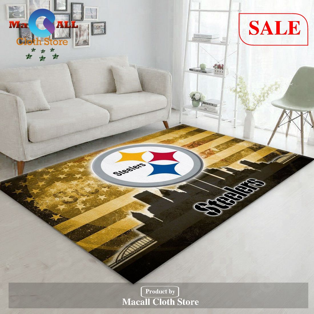 [SALE] Pittsburgh Steelers NFL Area Rug Bedroom Rug Home Decor Floor Decor – Indoor Outdoor Rugs