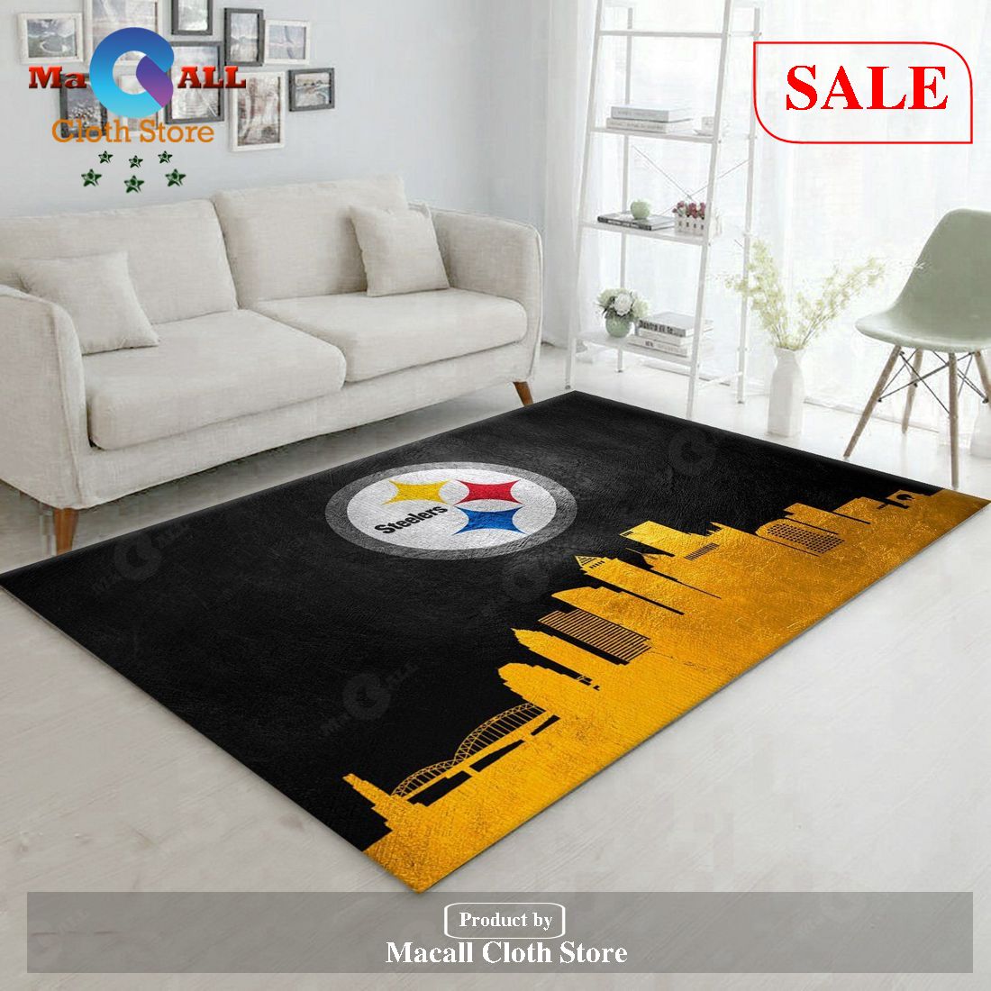 [SALE] Pittsburgh Steelers NFL Area Rug Carpet, Kitchen Rug - Indoor ...