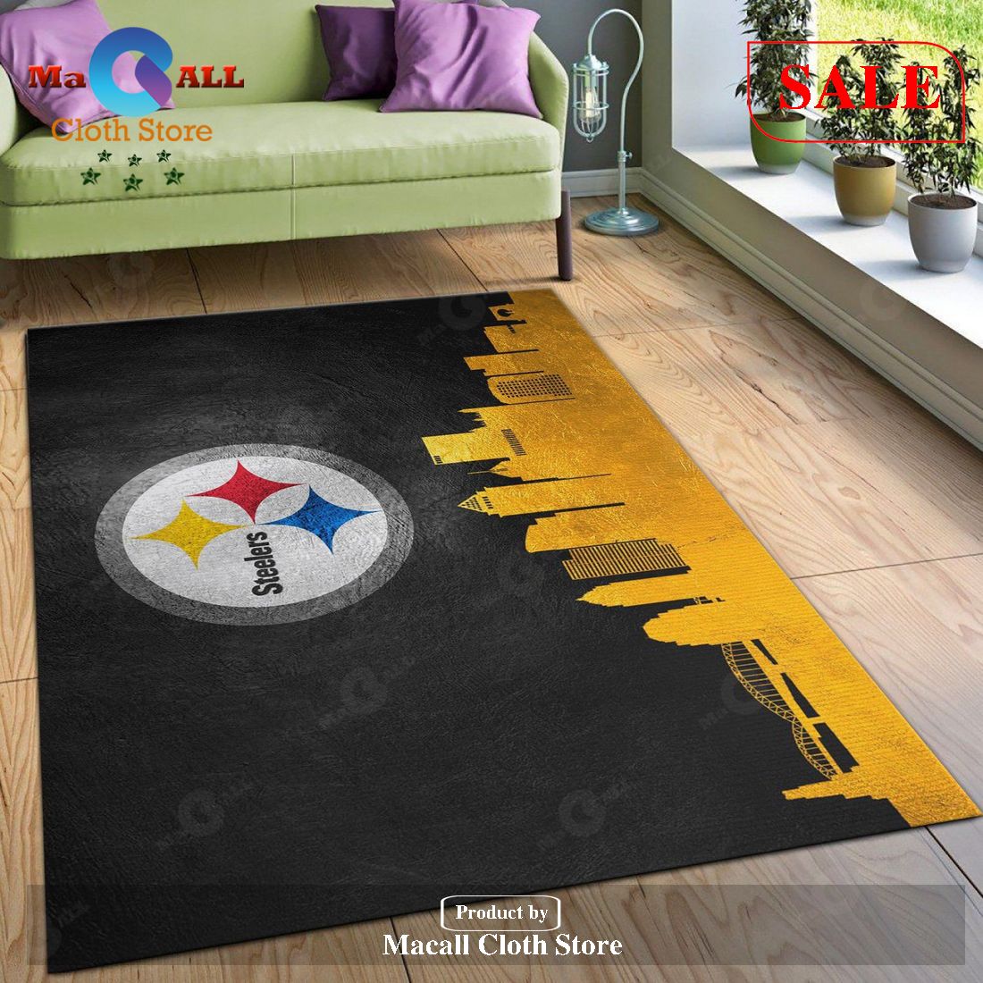 [SALE] Pittsburgh Steelers NFL Area Rug Carpet, Kitchen Rug – Indoor Outdoor Rugs