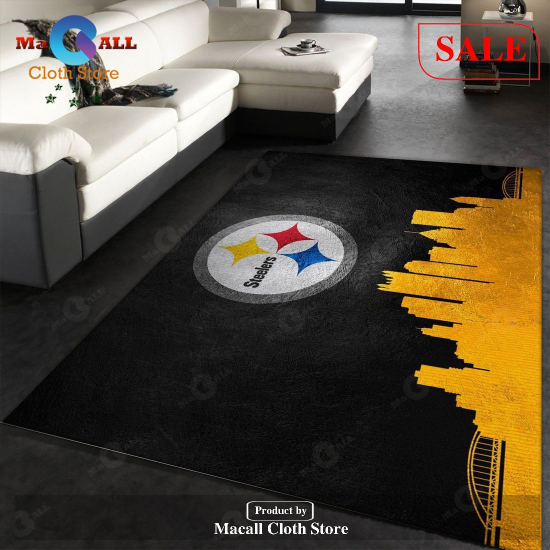 [SALE] Pittsburgh Steelers NFL Area Rug Carpet, Living room and bedroom Rug, Home Decor Floor Decor – Indoor Outdoor Rugs