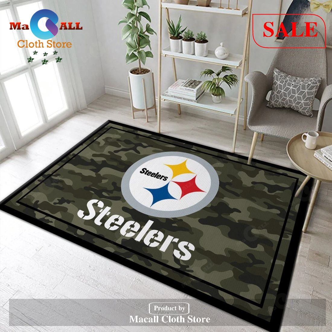 [SALE] Pittsburgh Steelers NFL Team Logo Camo Style Nice Gift Home Decor Rectangle Area Rug RER G5I9 – Indoor Outdoor Rugs