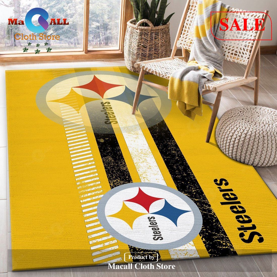 [SALE] Pittsburgh Steelers NFL Team Logo Nice Gift Home Decor Rectangle Area Rug – Indoor Outdoor Rugs