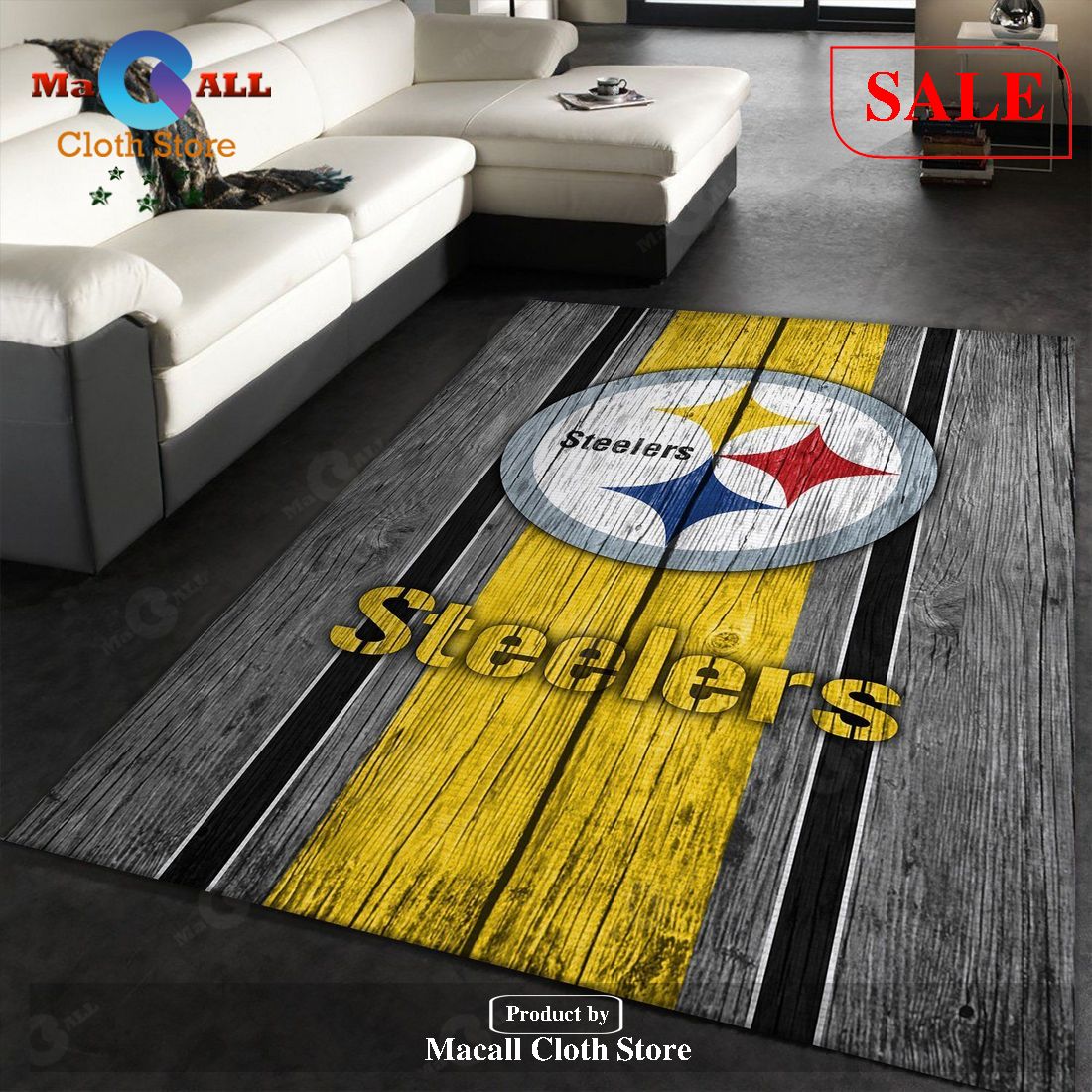 [SALE] Pittsburgh Steelers NFL Team Logo Wooden Style Style Nice Gift Home Decor Rectangle Area Rug – Indoor Outdoor Rugs