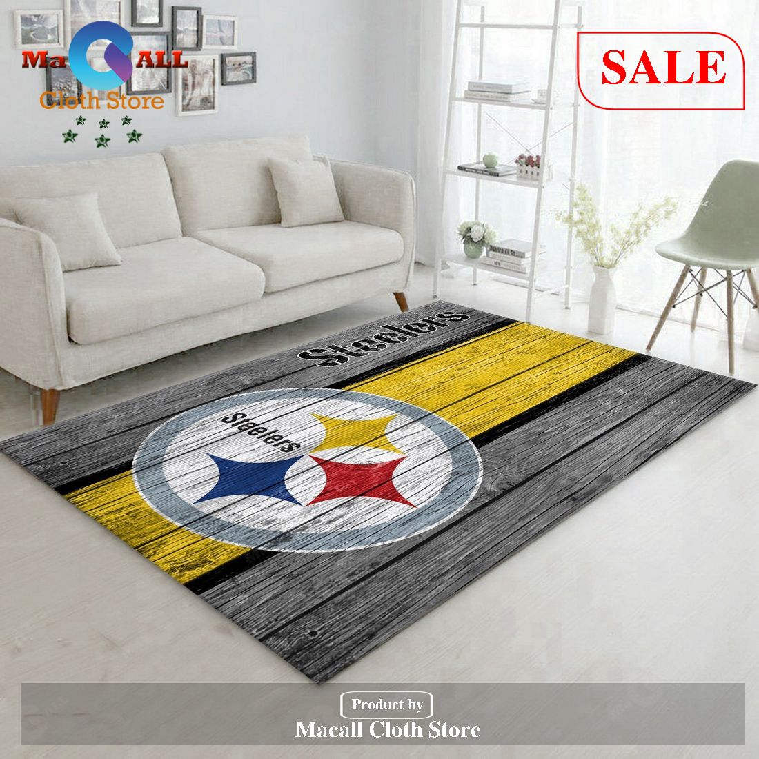 [SALE] Pittsburgh Steelers NFL Team Logo Wooden Style Style Nice Gift Home Decor Rectangle Area Rug – Indoor Outdoor Rugs – MD21