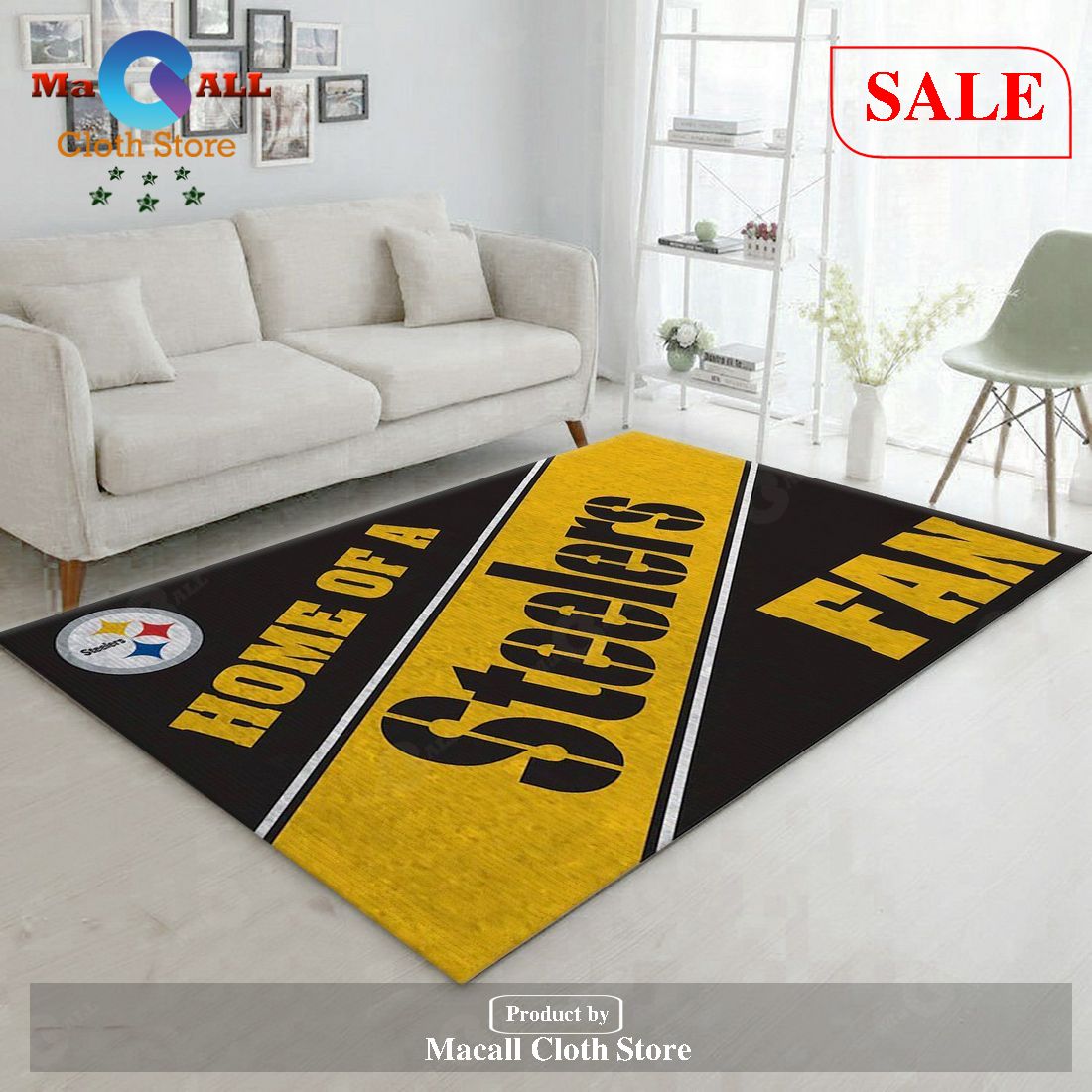 [SALE] Pittsburgh Steelers Team NFL Area Rug Carpet, Living Room Rug – Indoor Outdoor Rugs
