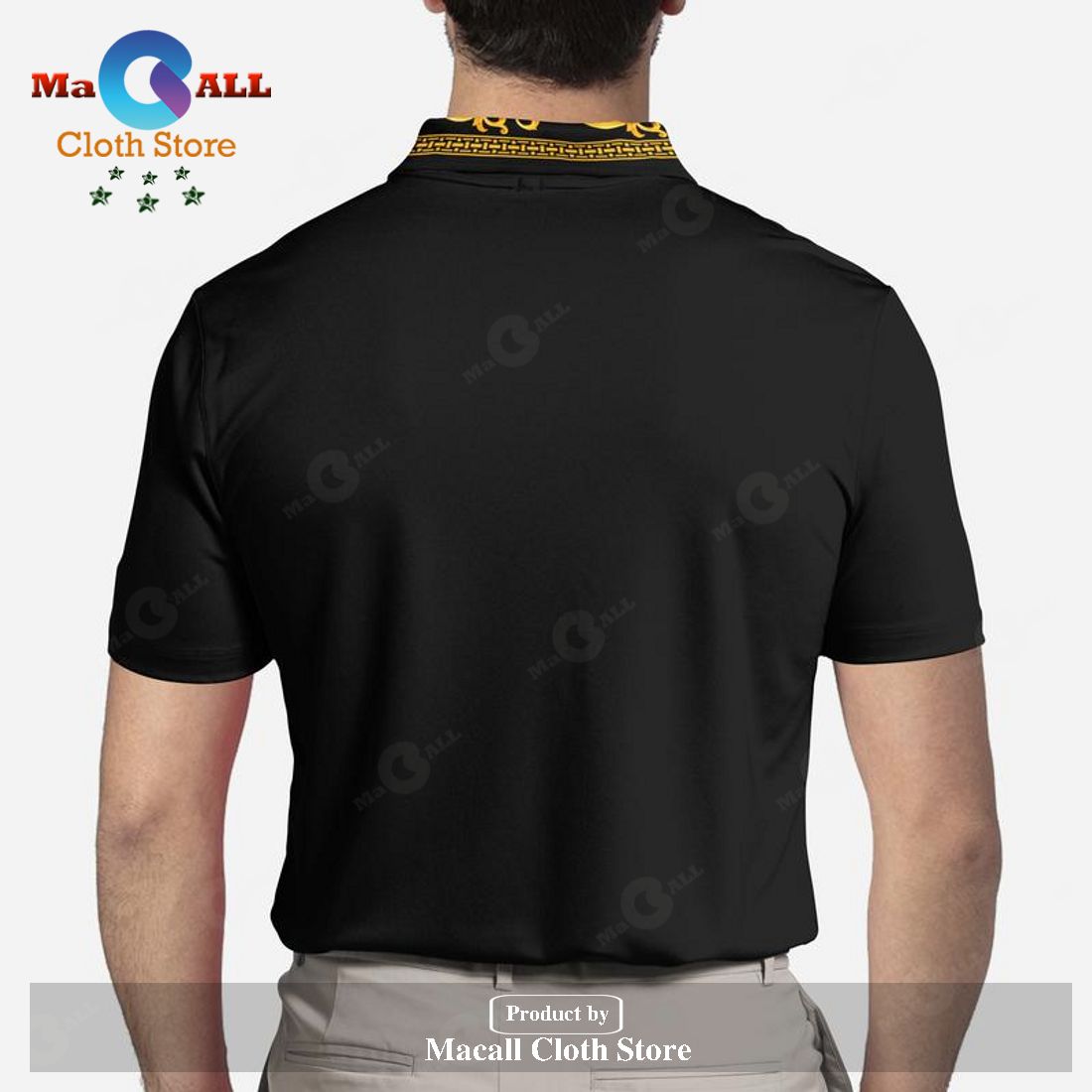 Versace Basic Style Premium Luxury For Men Versace Balck Polo Shirt