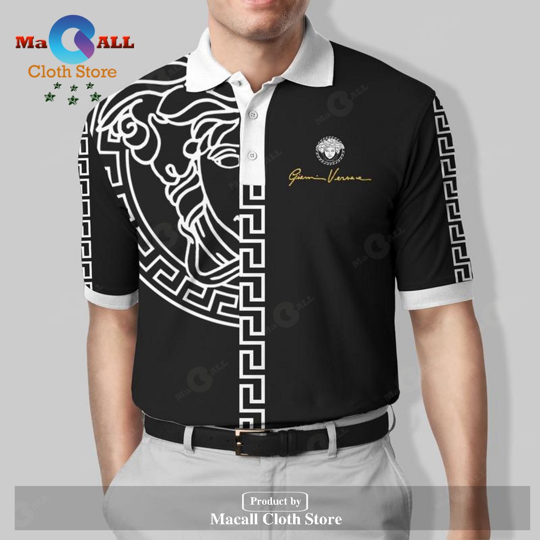 Versace Special Textures Basic Style Luxury For Men Versace New Version Polo Shirt Versace Special Textures Basic Style Luxury For Men Versace New Version Polo Shirt