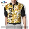 Versace Vertical Textures Basic Style Luxury For Men Premium Versace Black Polo Shirt