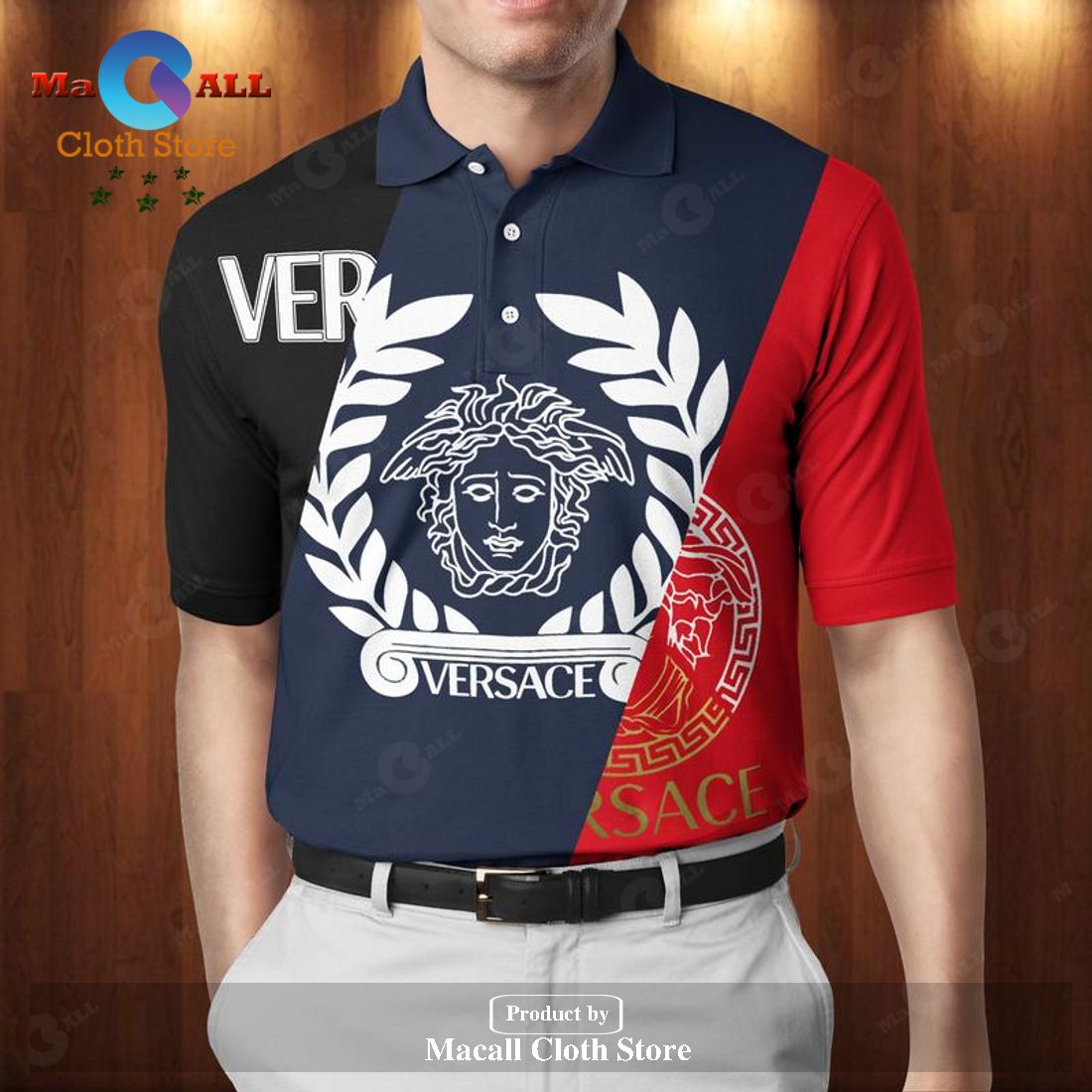 Versace White Crown Style Luxury For Men Versace Mix Color Polo Shirt Versace White Crown Style Luxury For Men Versace Mix Color Polo Shirt