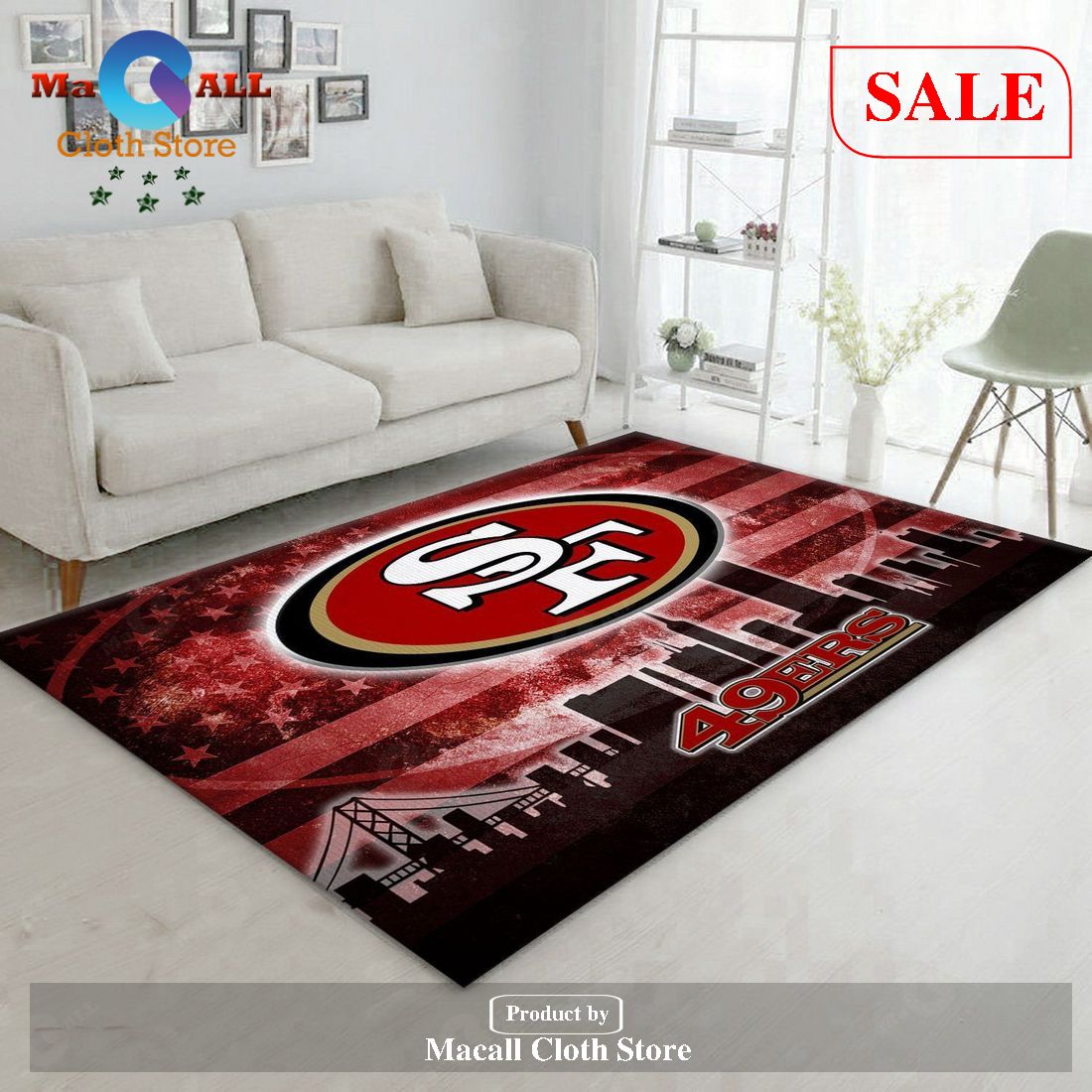 [SALE] San Francisco 49ers NFL Rug Living Room Rug Home Decor Floor Decor – Indoor Outdoor Rugs