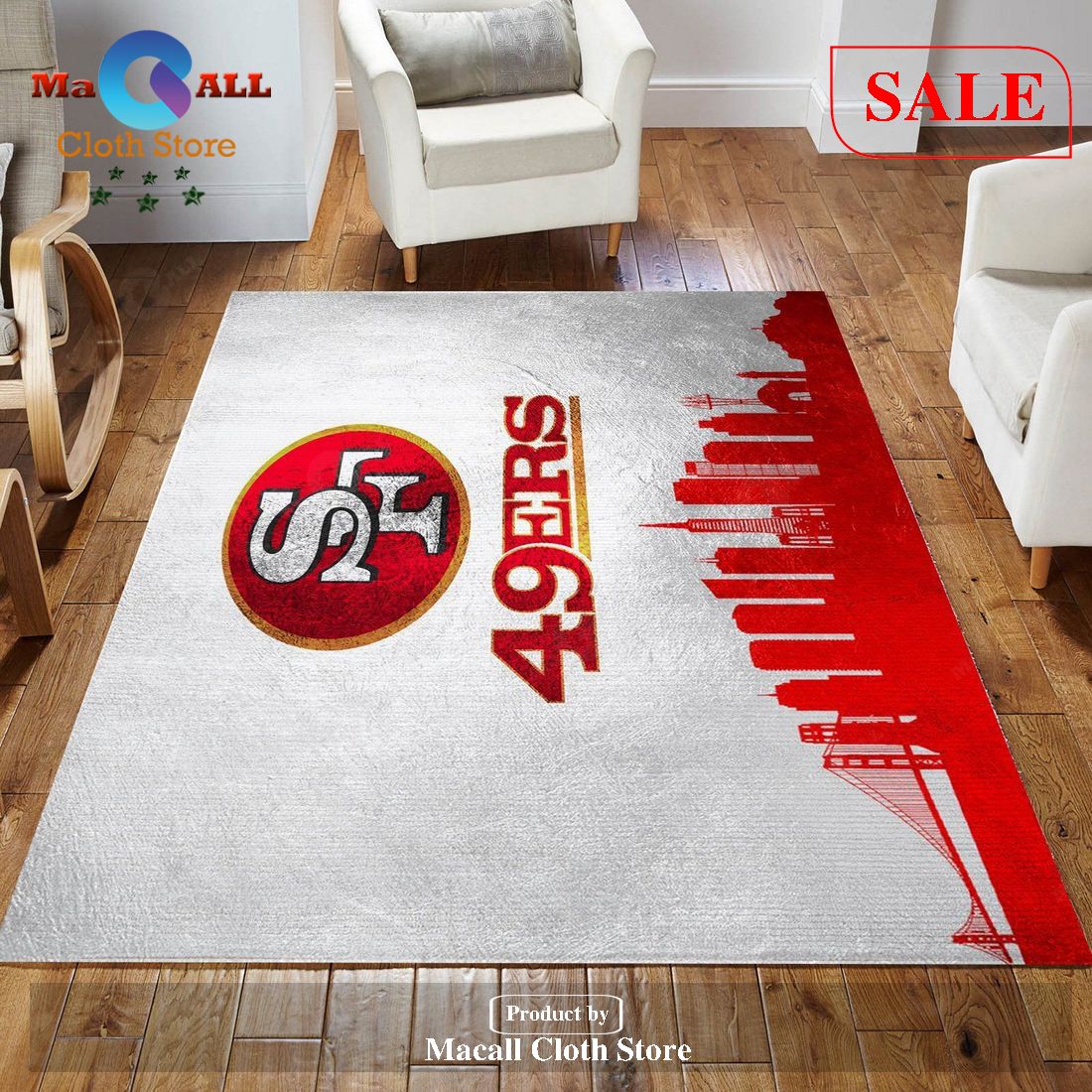 [sale] San Francisco 49ers Nfl Team Logos Area Rug, Living Room Rug 