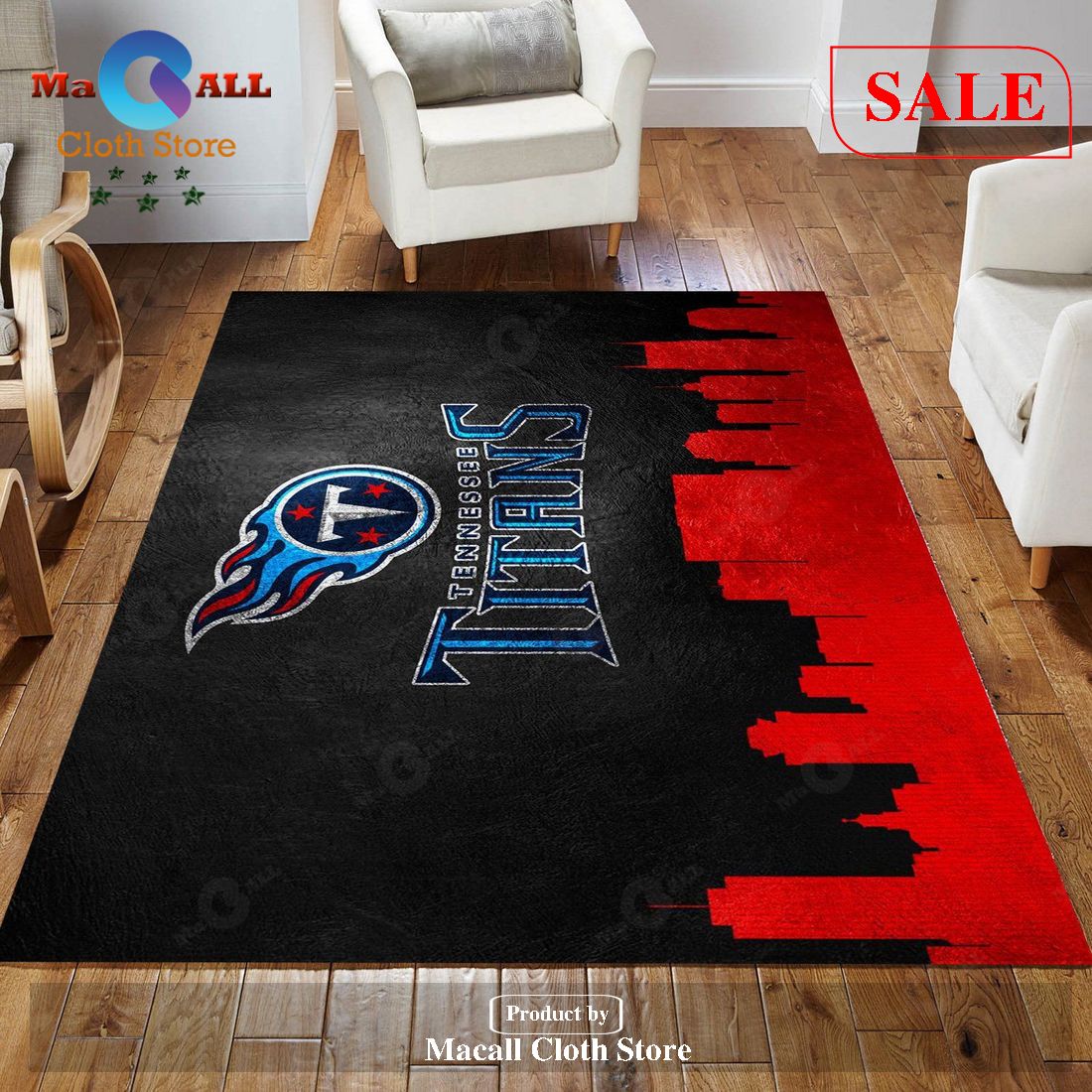 Tennessee Titans Skyline Nfl Area Rug Carpet Living Room And Bedroom Rug  Home Us Decor