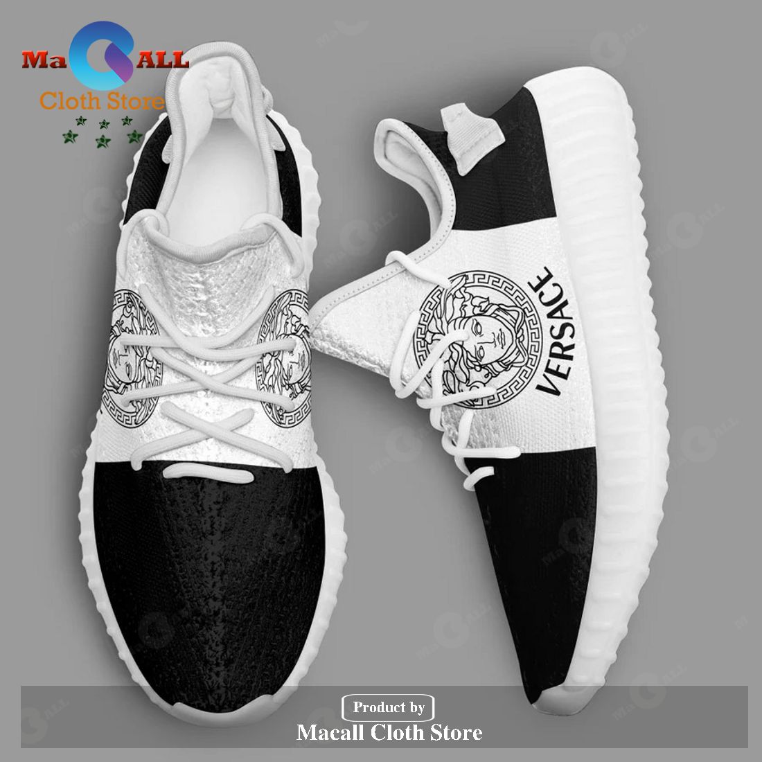Gianni Versace Black White Model 5 Yeezy Boost Shoes Sport Sneakers Best  For Men Women - Macall Cloth Store - Destination for fashionistas