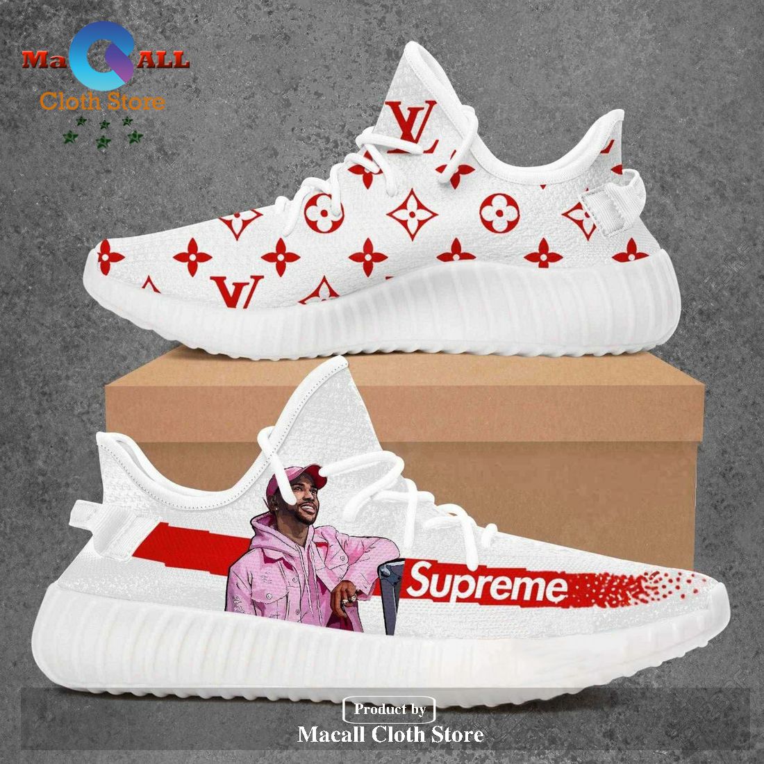 Louis Vuitton Supreme Big Sean Luxury Brand Premium Yeezy Sneaker For Men Women